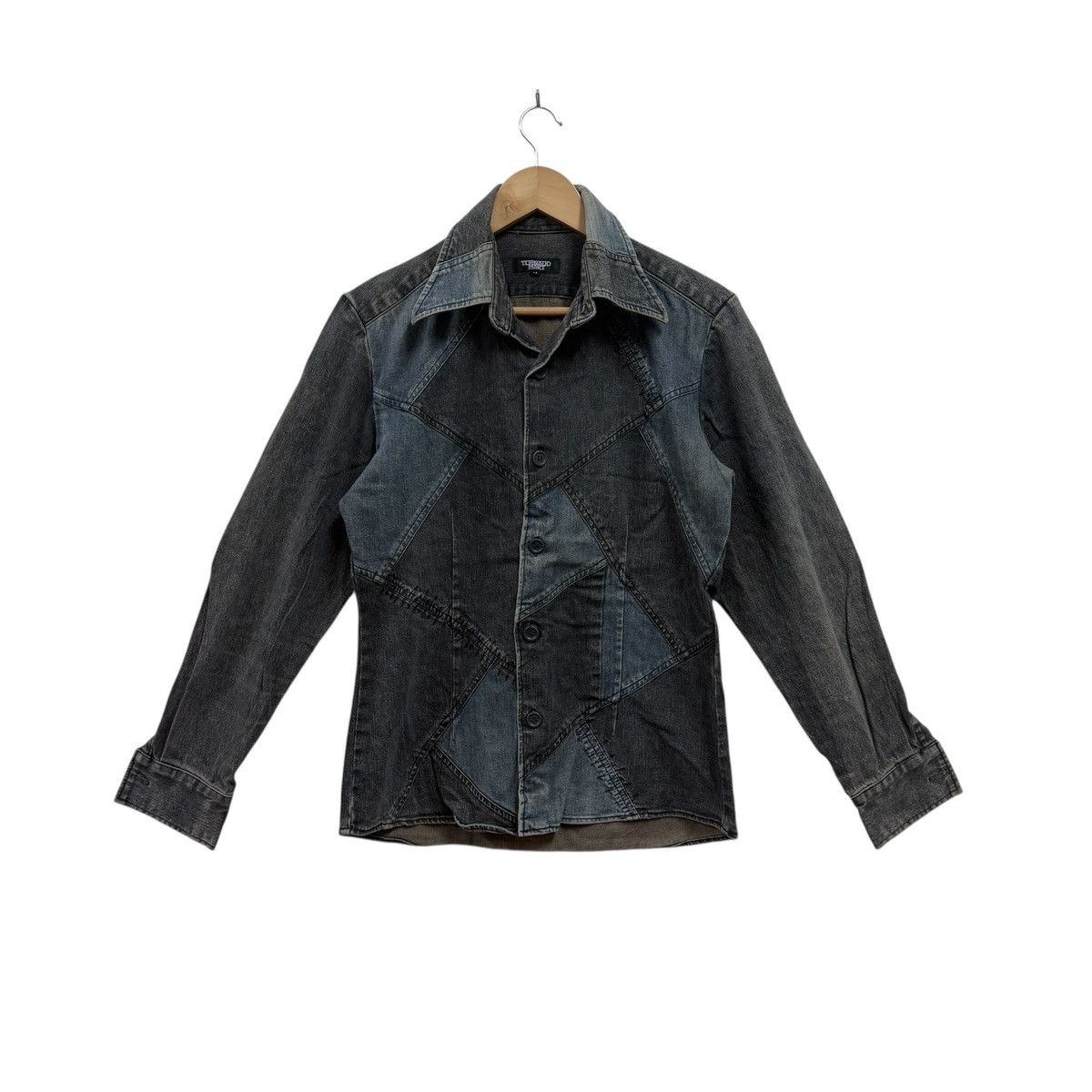 Tornado Mart Tornado Mart Patchwork Denim Shirt Size US M / EU 48-50 / 2 - 1 Thumbnail
