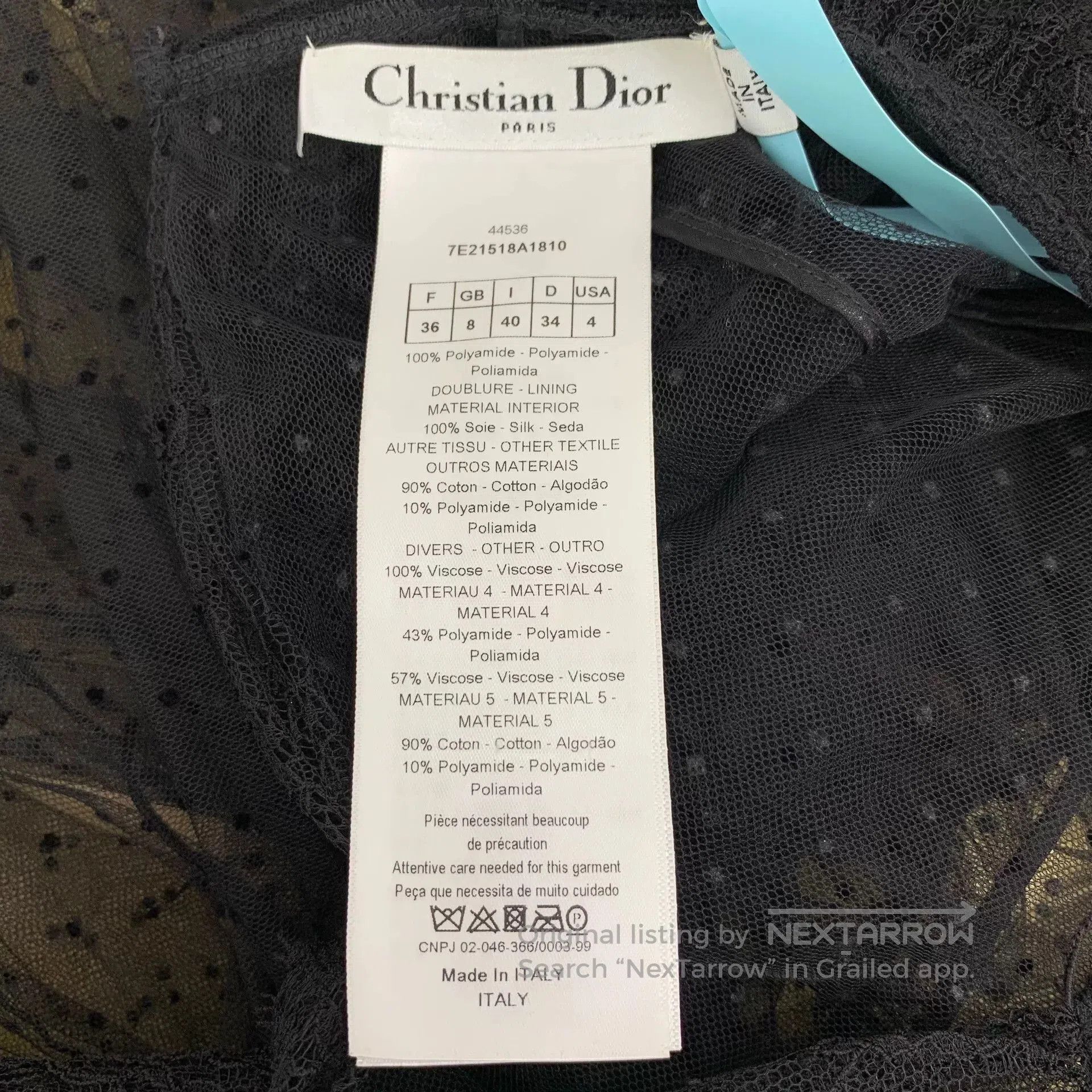 Dior black polka dot silk long sleeve shirt. Size US XS / EU 42 / 0 - 5 Thumbnail