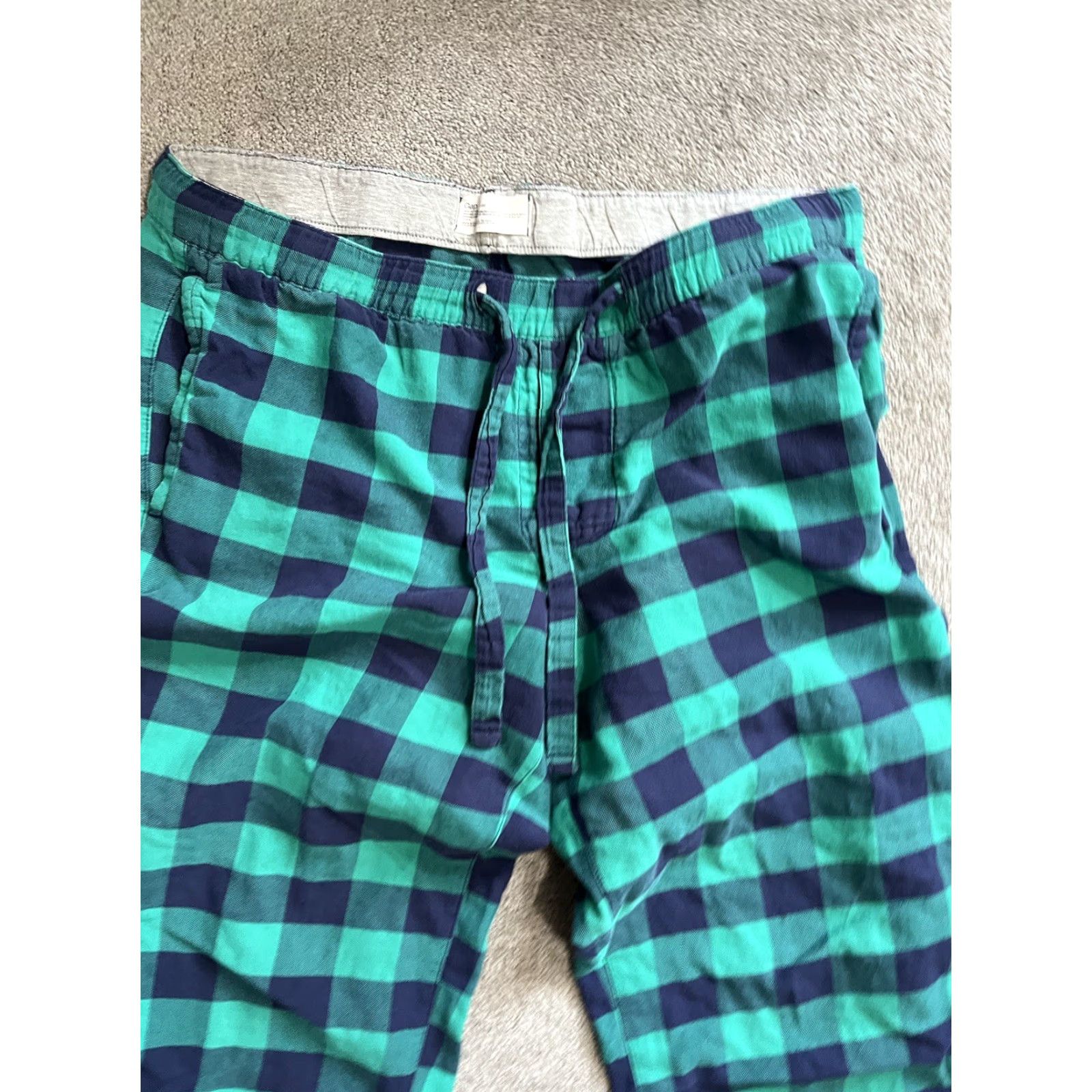 Gap Gap Mens Medium Green Blue Plaid Sweatpants with Pockets Casual Lounge Sweatpants Size US 31 - 2 Thumbnail