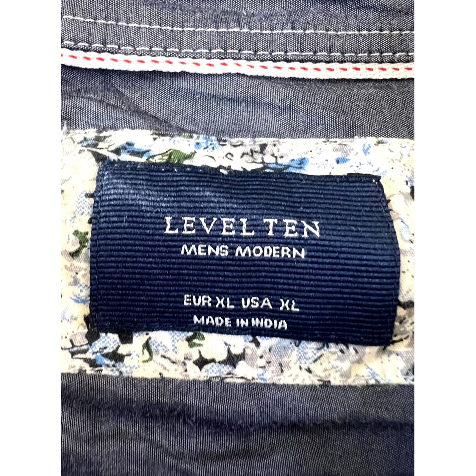 Vintage Level Ten Button-Up Shirt Men's XL Blue Cotton Geometric Comfort Preppy Career Shirt Size US XL / EU 56 / 4 - 5 Thumbnail
