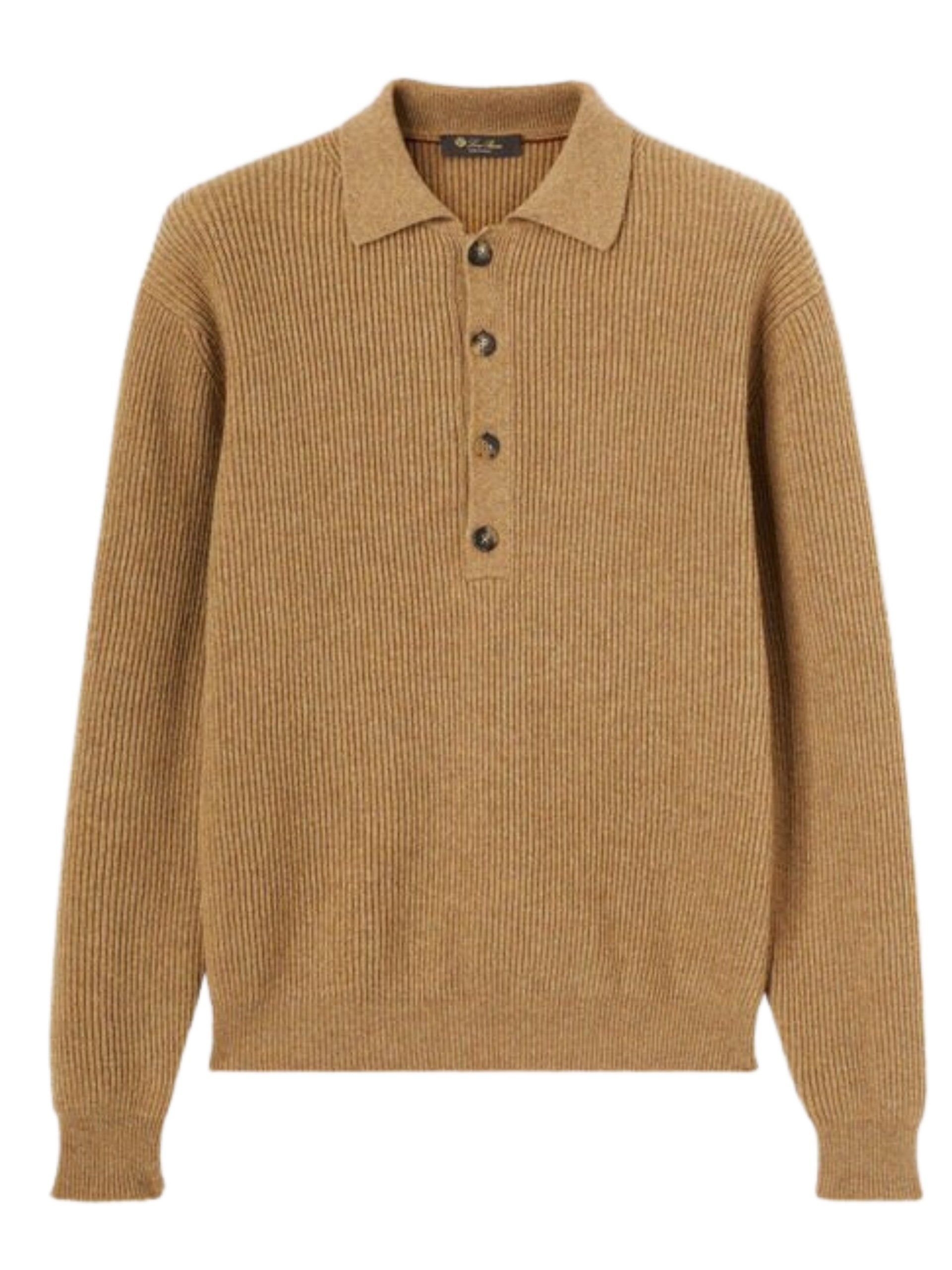 Loro Piana o1w1db10724 Leth Cashmere Polo Shirt in Brown Size US M / EU 48-50 / 2 - 1 Thumbnail