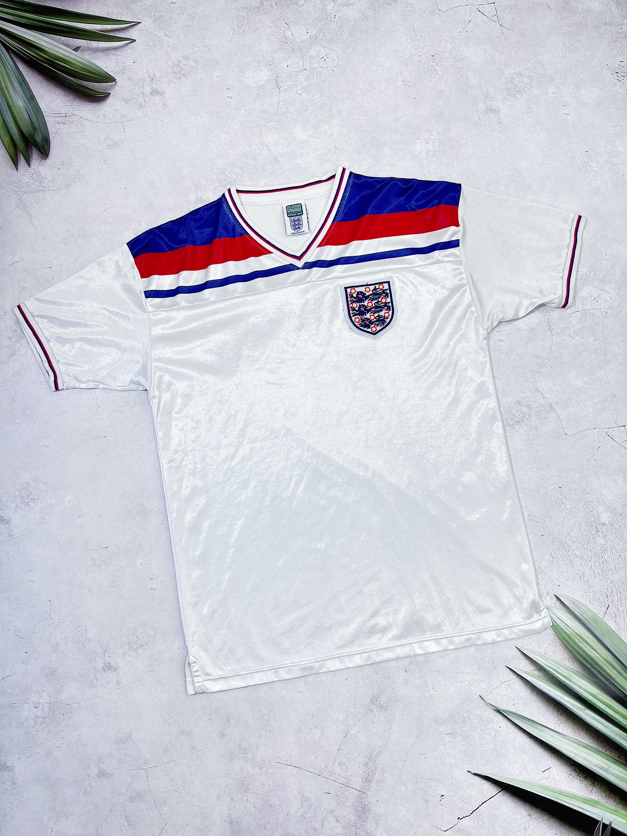 Vintage 1980 - 82 Score Draw England Home Football Shirt Jersey Size US L / EU 52-54 / 3 - 1 Thumbnail