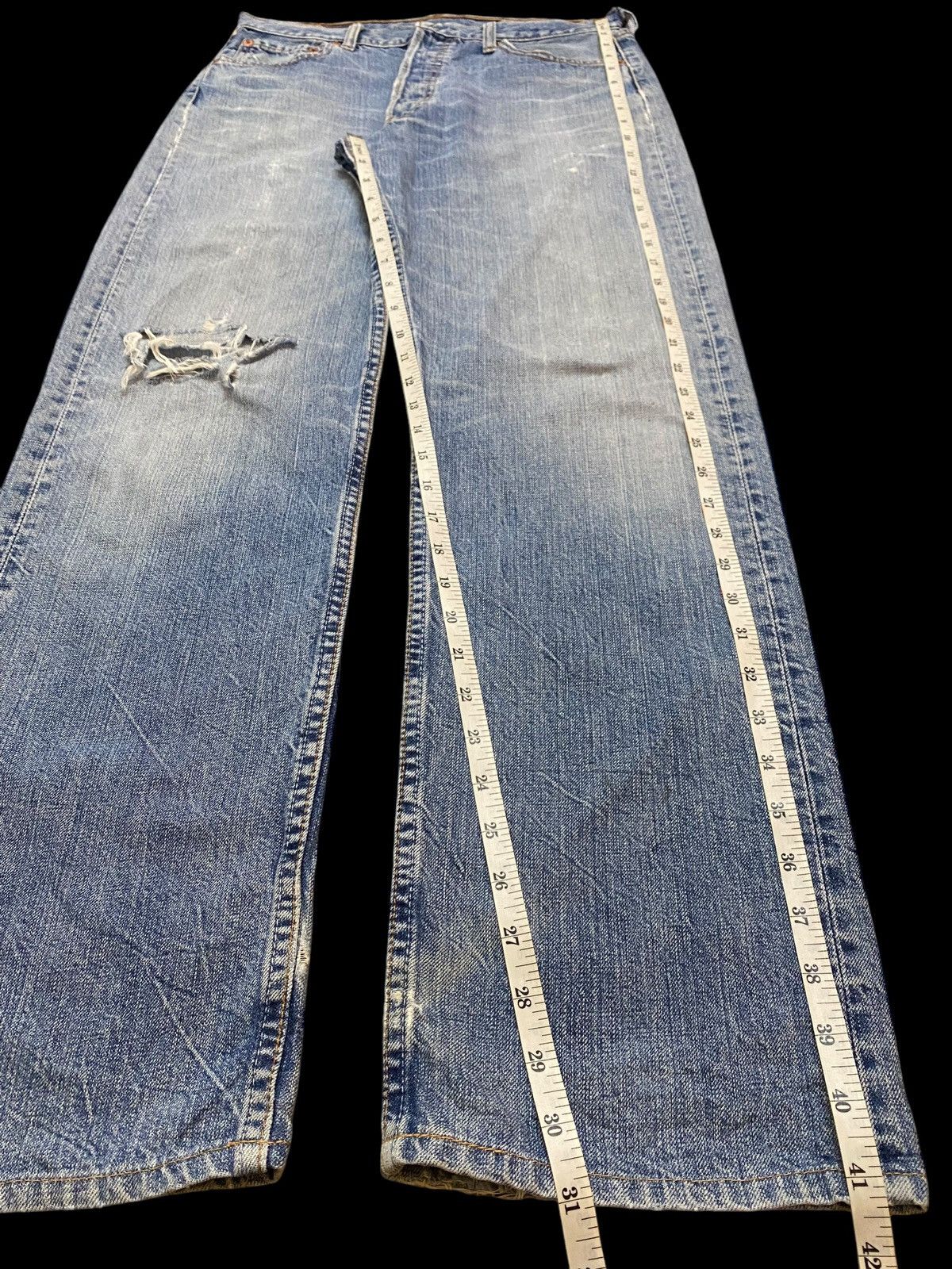 Levi's Vintage Levis 501 Y2K Faded Wash Distressed Loose Jeans Size US 30 / EU 46 - 13 Thumbnail
