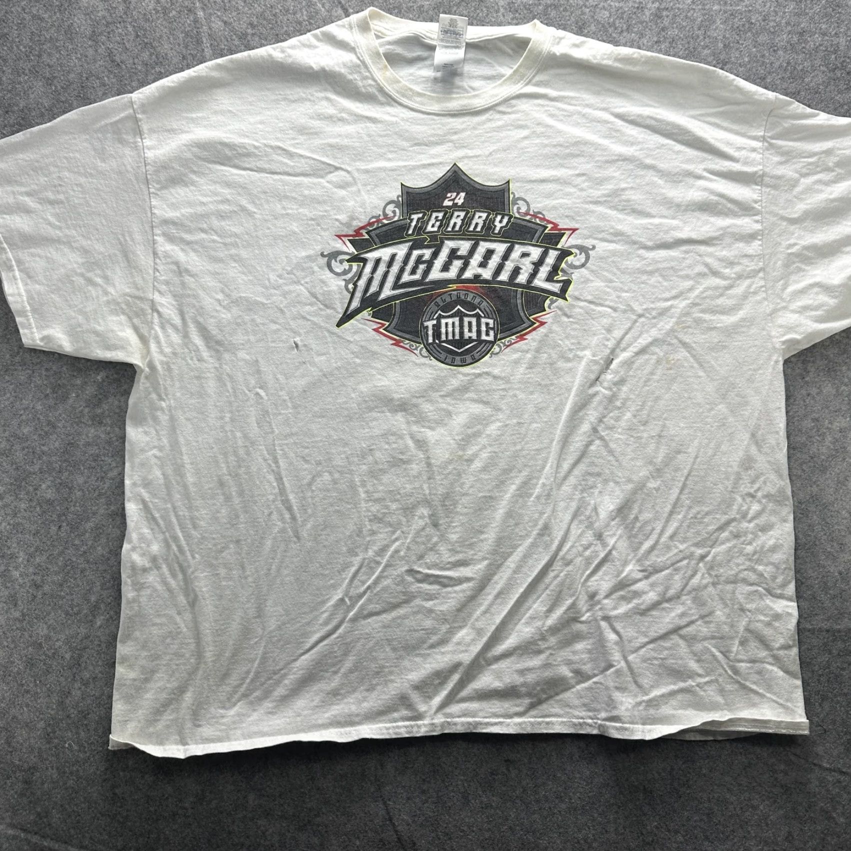 Gildan Terry McCarl Racing Shirt White 4XL Mens Knoxville 2015 Sprint Car Graphic Tee Size US XXL / EU 58 / 5 - 2 Thumbnail