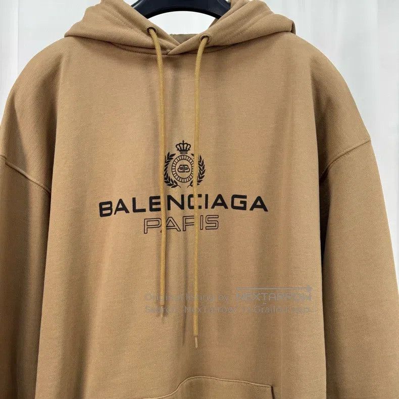 Balenciaga Balenciaga Khaki Crown Wheat Alphabet Hoodie Size US XS / EU 42 / 0 - 3 Thumbnail