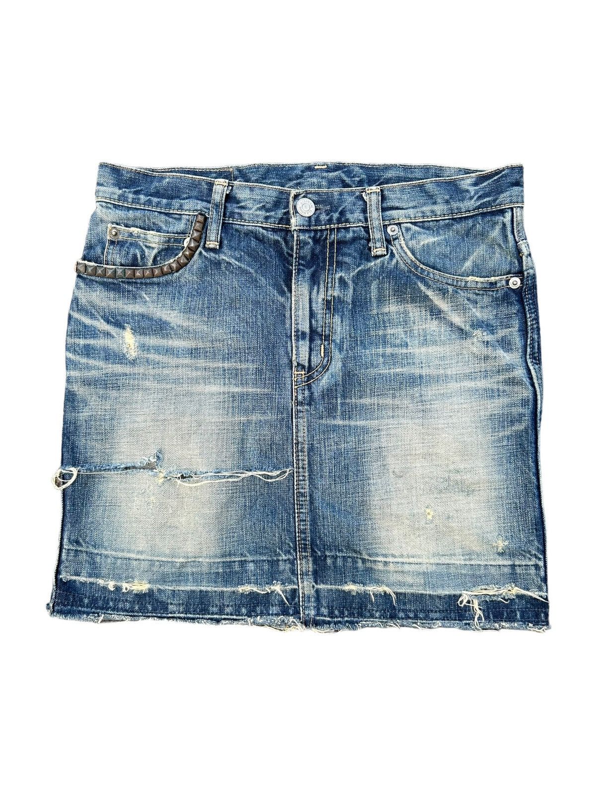 Hysteric Glamour × Japanese Brand × Kapital Hysteric Glamour Vintage distressed Skirt Jeans🎌☠️ Size 29" - 1 Thumbnail