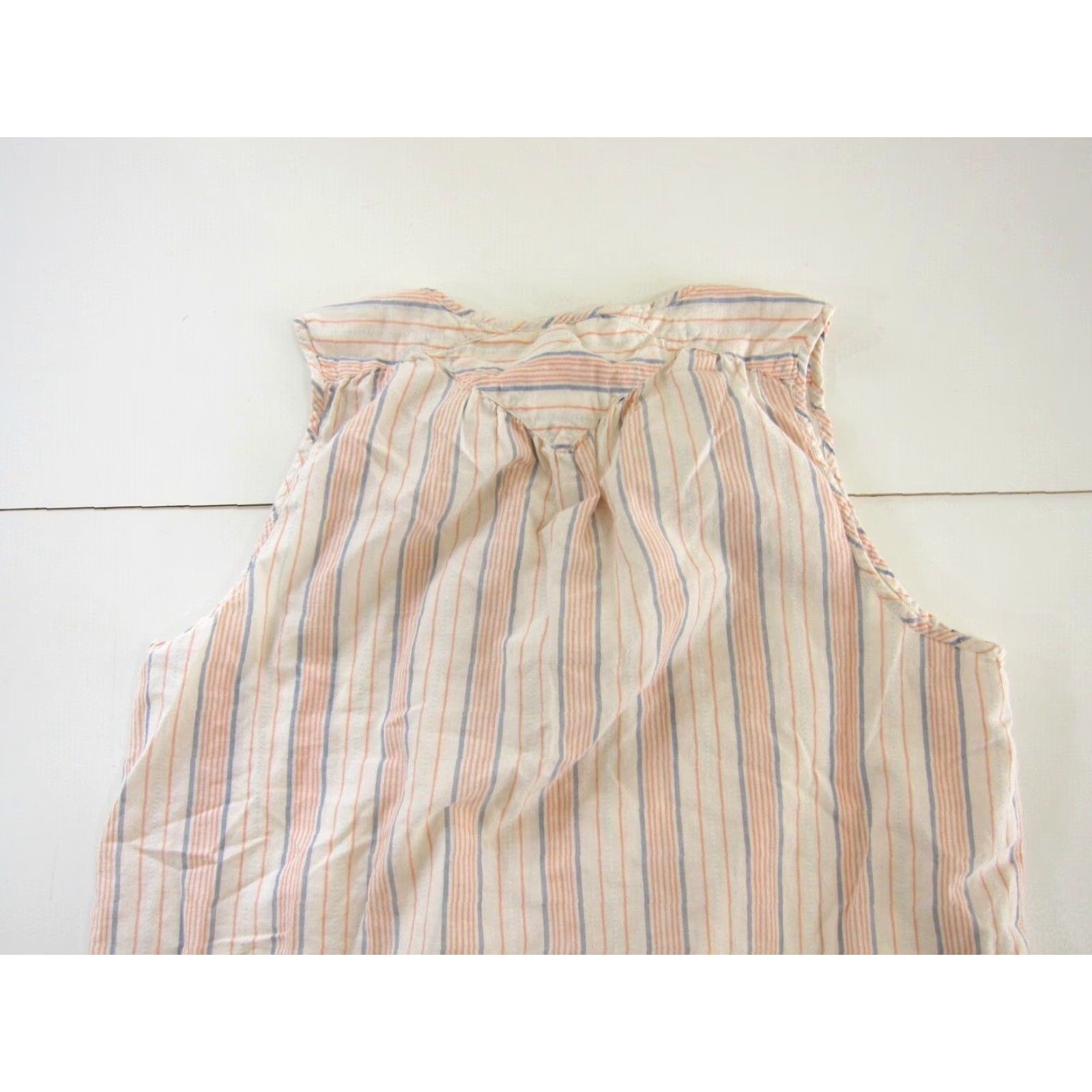 Lucky Brand Lucky Brand Sleeveless Blouse 100% Cotton Pink Blue Stripe Tunic L Women Shirt Size L / US 10 / IT 46 - 6 Thumbnail