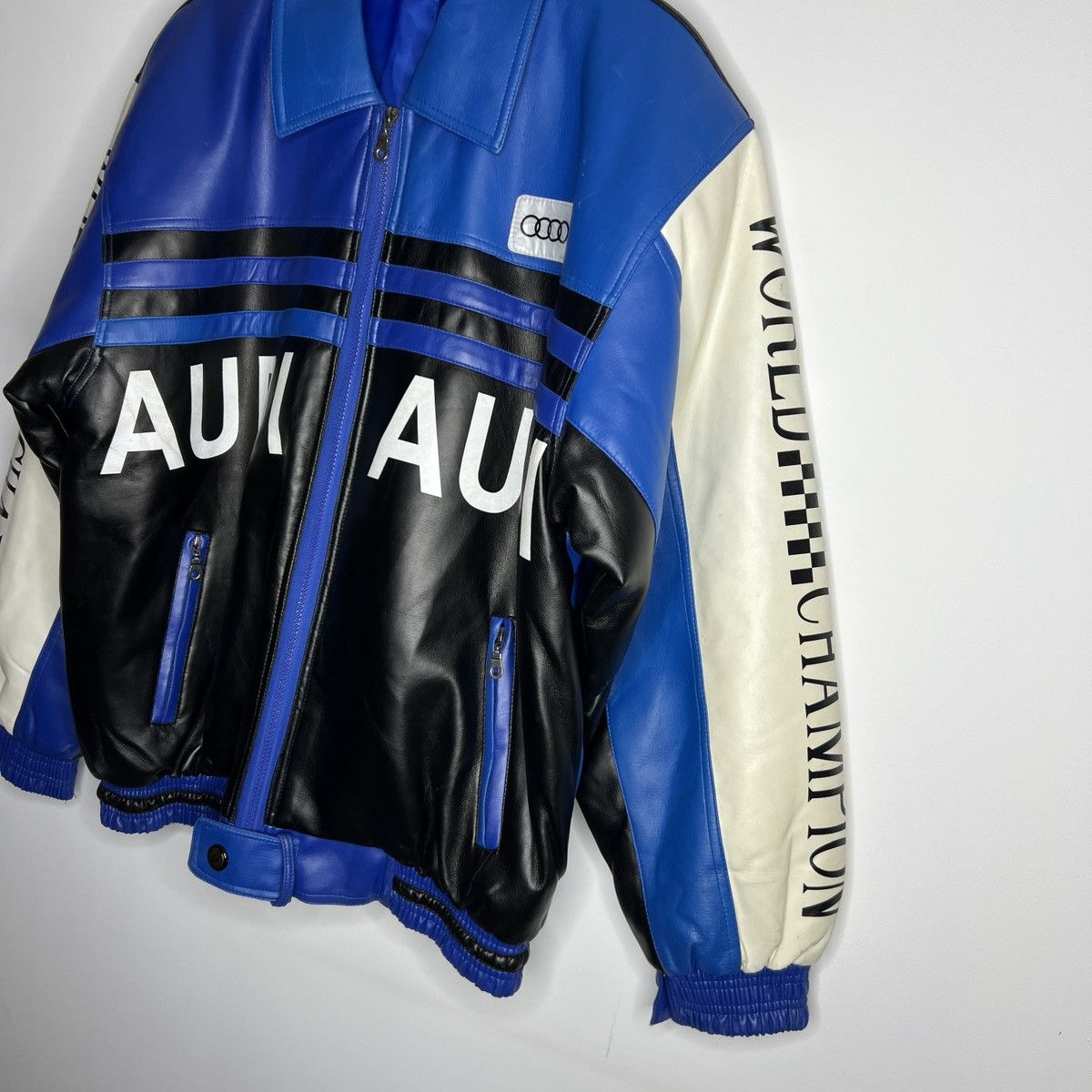 Other Vintage Audi Leather Racing Moto Bomber Jacket 90s Y2K RARE Size US M / EU 48-50 / 2 - 3 Thumbnail