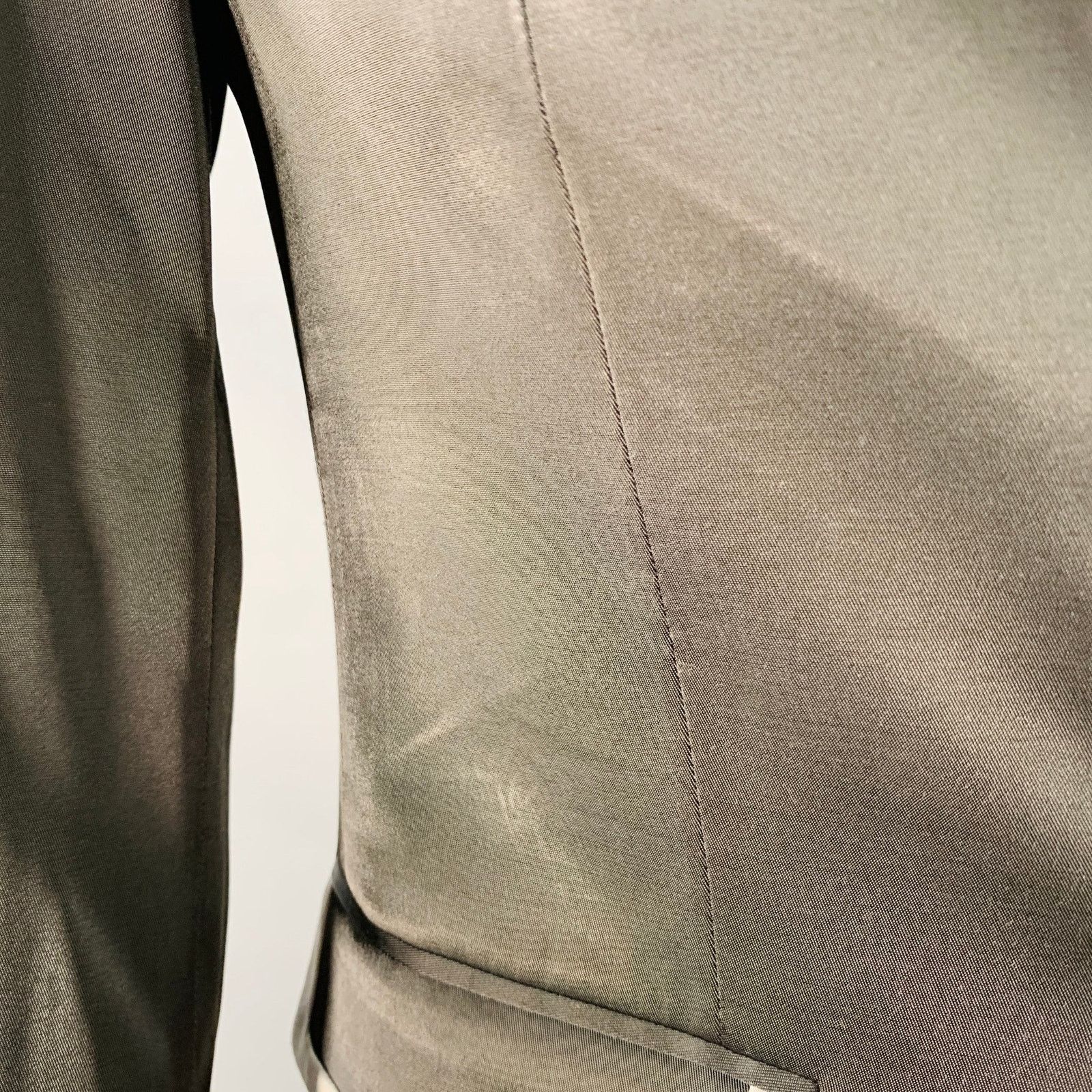 Raf Simons Black White Satin Wool Acrylic Peak Lapel Contrast Trim Size 42R - 6 Thumbnail