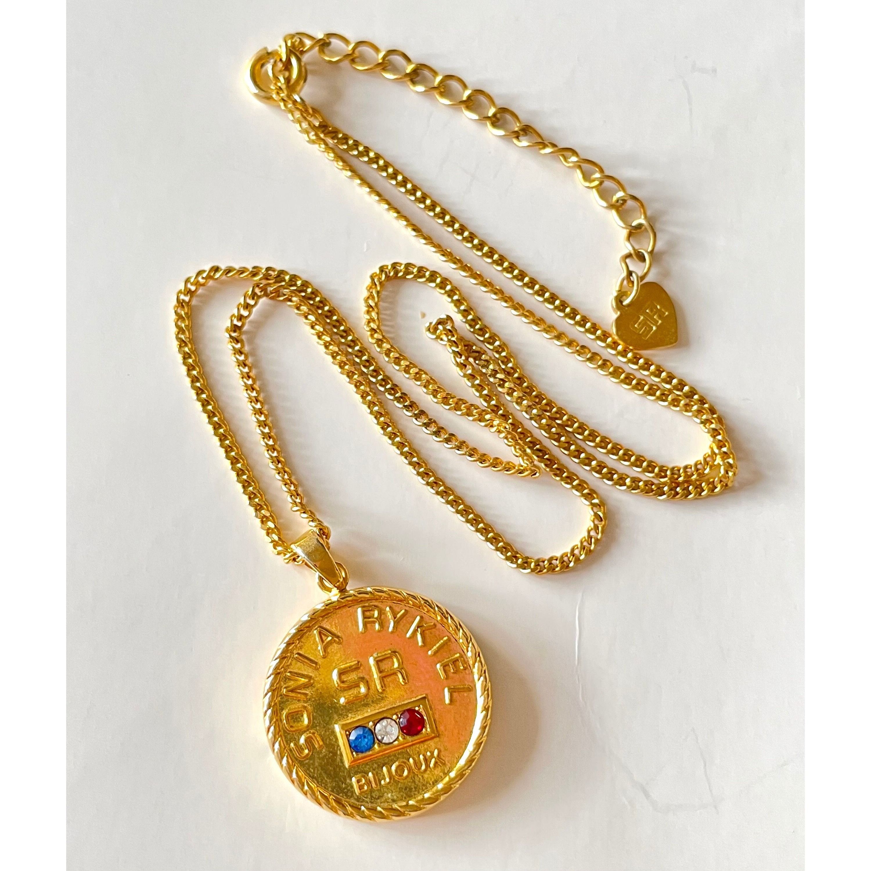 Sonia Rykiel Vintage Sonia Rykiel chain necklace with logo coin top. Size ONE SIZE - 3 Thumbnail