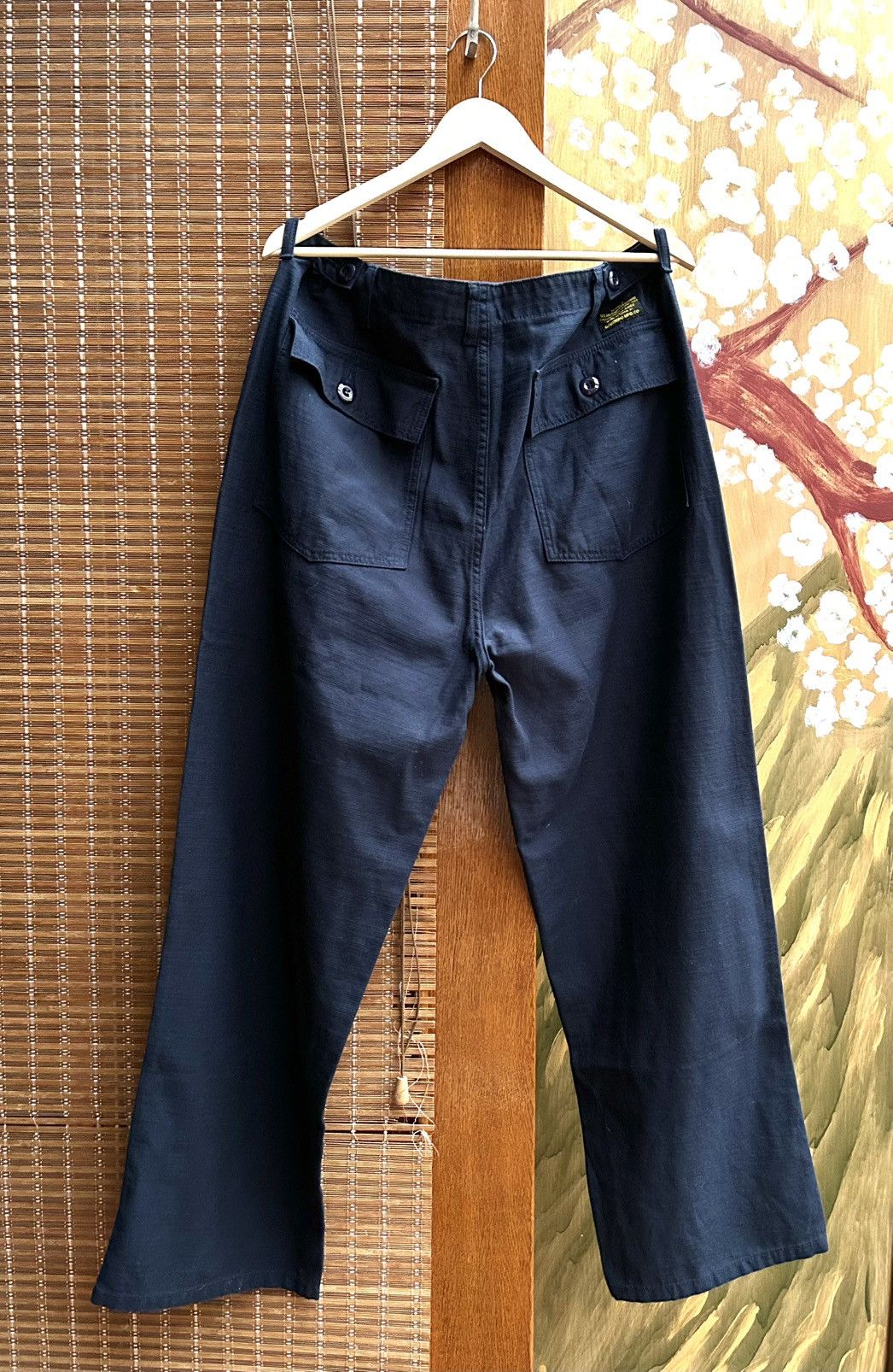 Japanese Brand Okonkwo Mfg Navy Blue Fatigue Pants Loos Fit Size US 37 - 2 Thumbnail