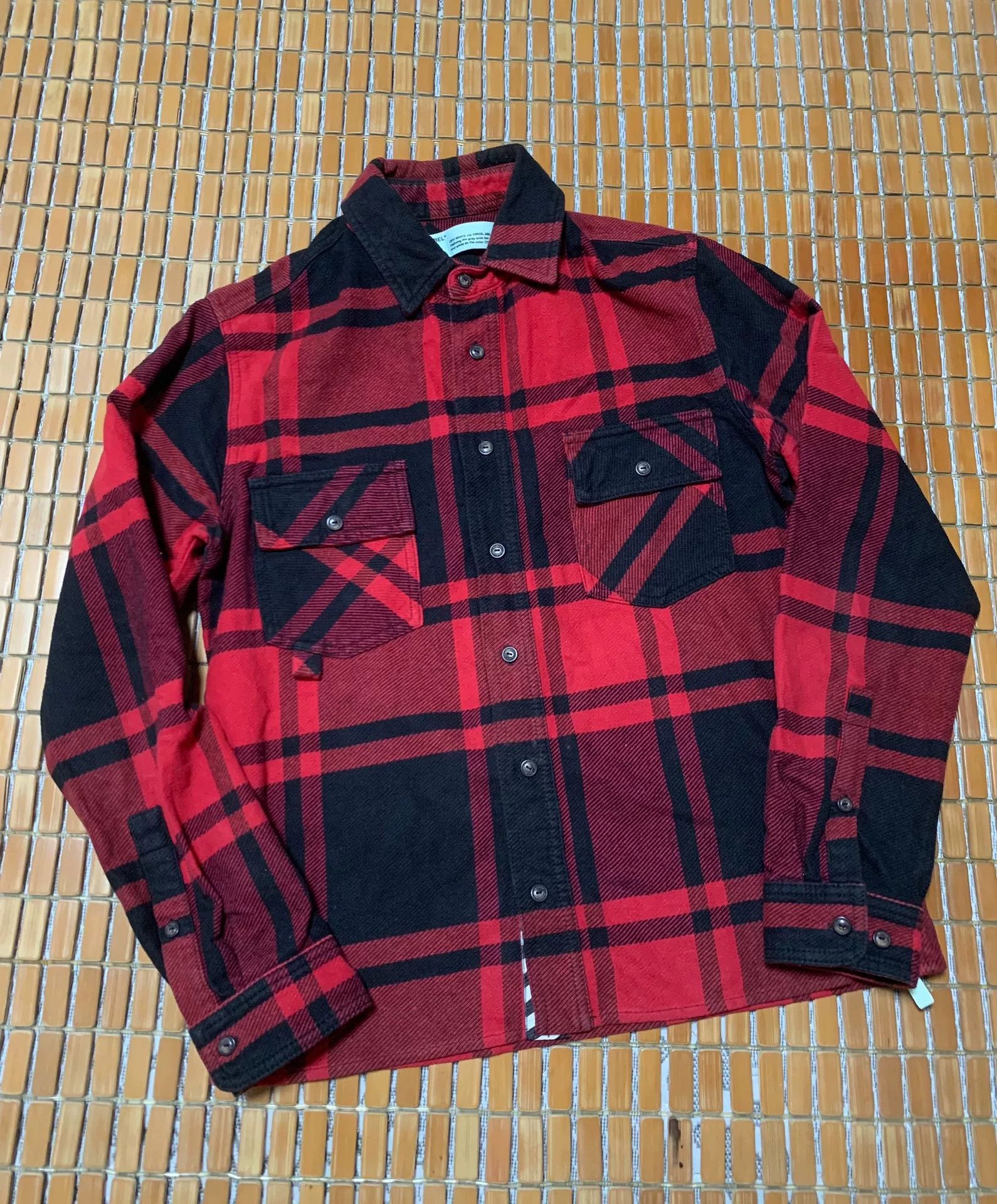 Off-White OFF-WHITE Plaid Stripe Print Shirt Size US XS / EU 42 / 0 - 1 Thumbnail