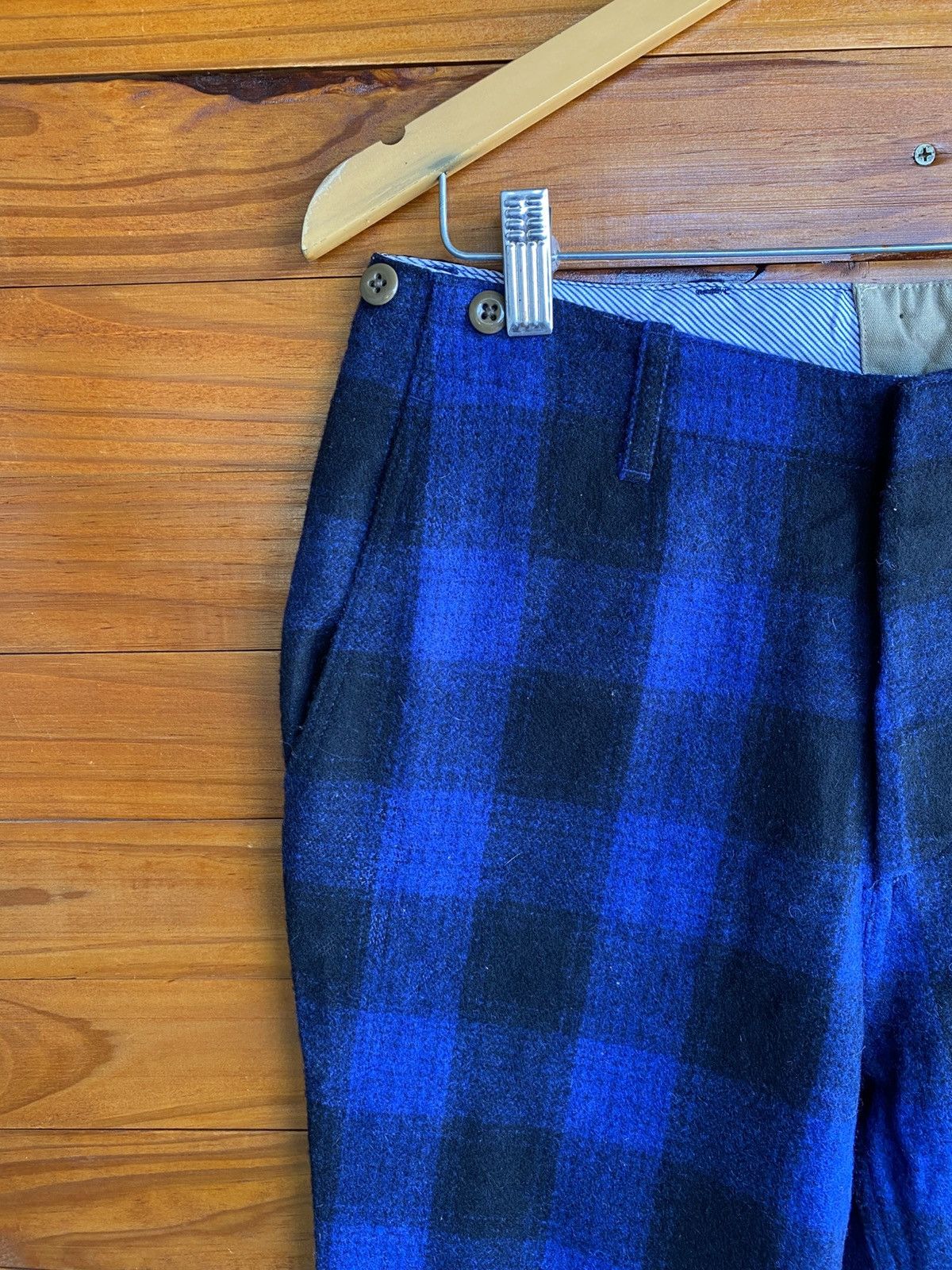 BEAUTY&YOUTH Vintage Japanese Blue Check Wool Jogger Pants Size US 30 / EU 46 - 7 Thumbnail