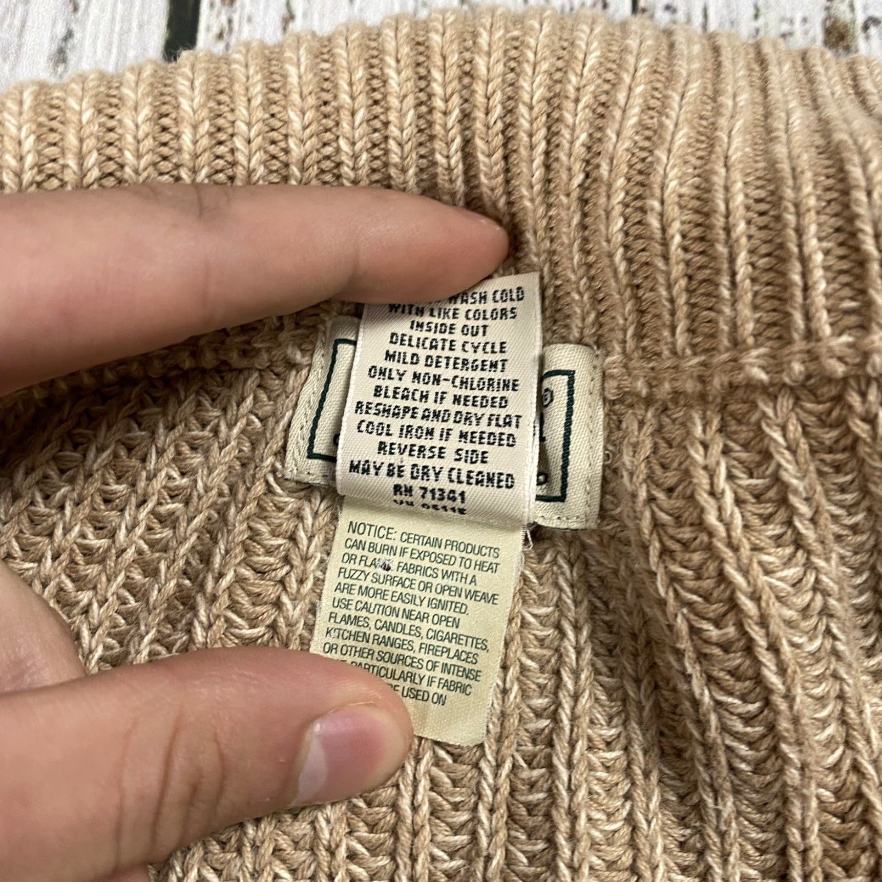 Vintage VINTAGE LL BEAN ZIP KNIT MOCK NECK SWEATER Cotton Mens LT Tall Tan 90s Full Zip Upper Body Knitwear Mens Large Tall? Size US L / EU 52-54 / 3 - 5 Thumbnail