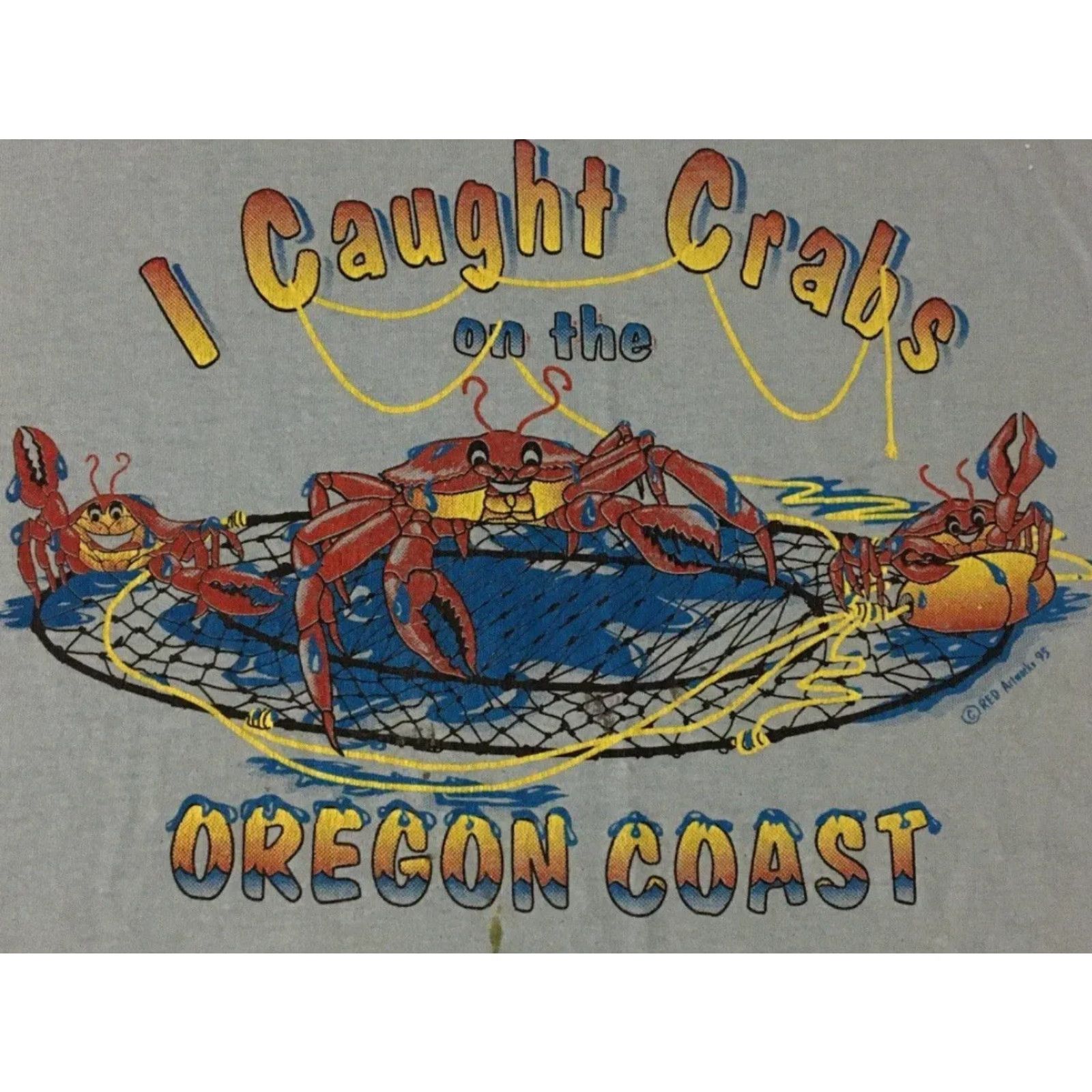 Vintage Vtg 90s I Got Crabs On Oregon Coast Faded Distress Shirt L Funny Crude Grunge 80 Size US L / EU 52-54 / 3 - 2 Thumbnail