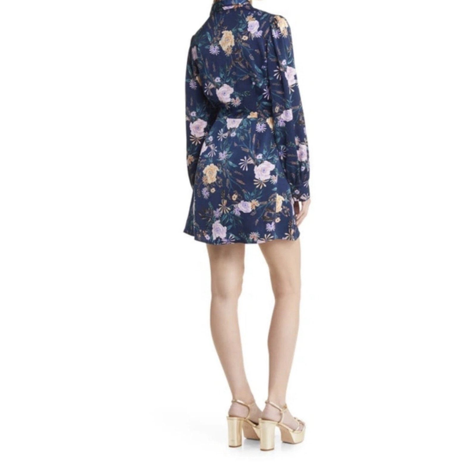 Nordstrom NWT Lost + Wander Eva Floral Mini Dress Blue Sz M Size M / US 6-8 / IT 42-44 - 3 Thumbnail