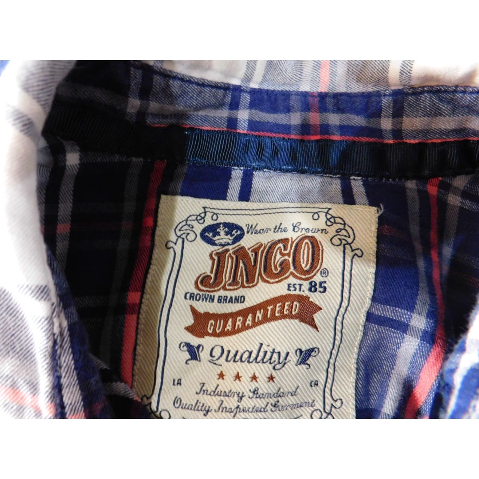 JNCO VINTAGE JNCO Shirt Mens M blue plaid long sleeve button-up collared 90s casual Size US M / EU 48-50 / 2 - 5 Thumbnail
