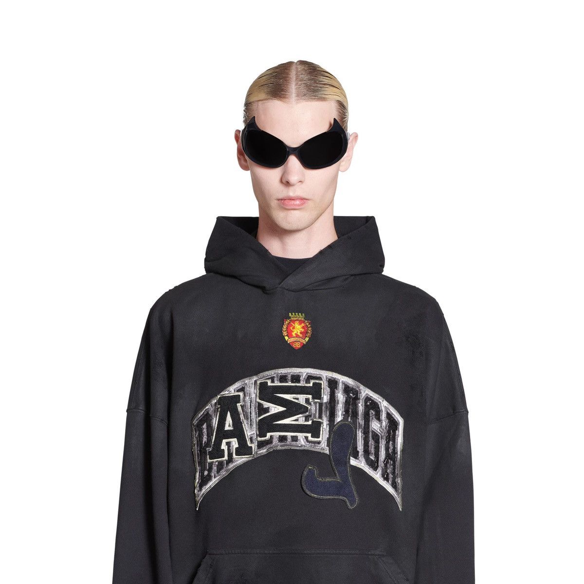 Balenciaga Oversized Skater Hoodie in Black Grailed