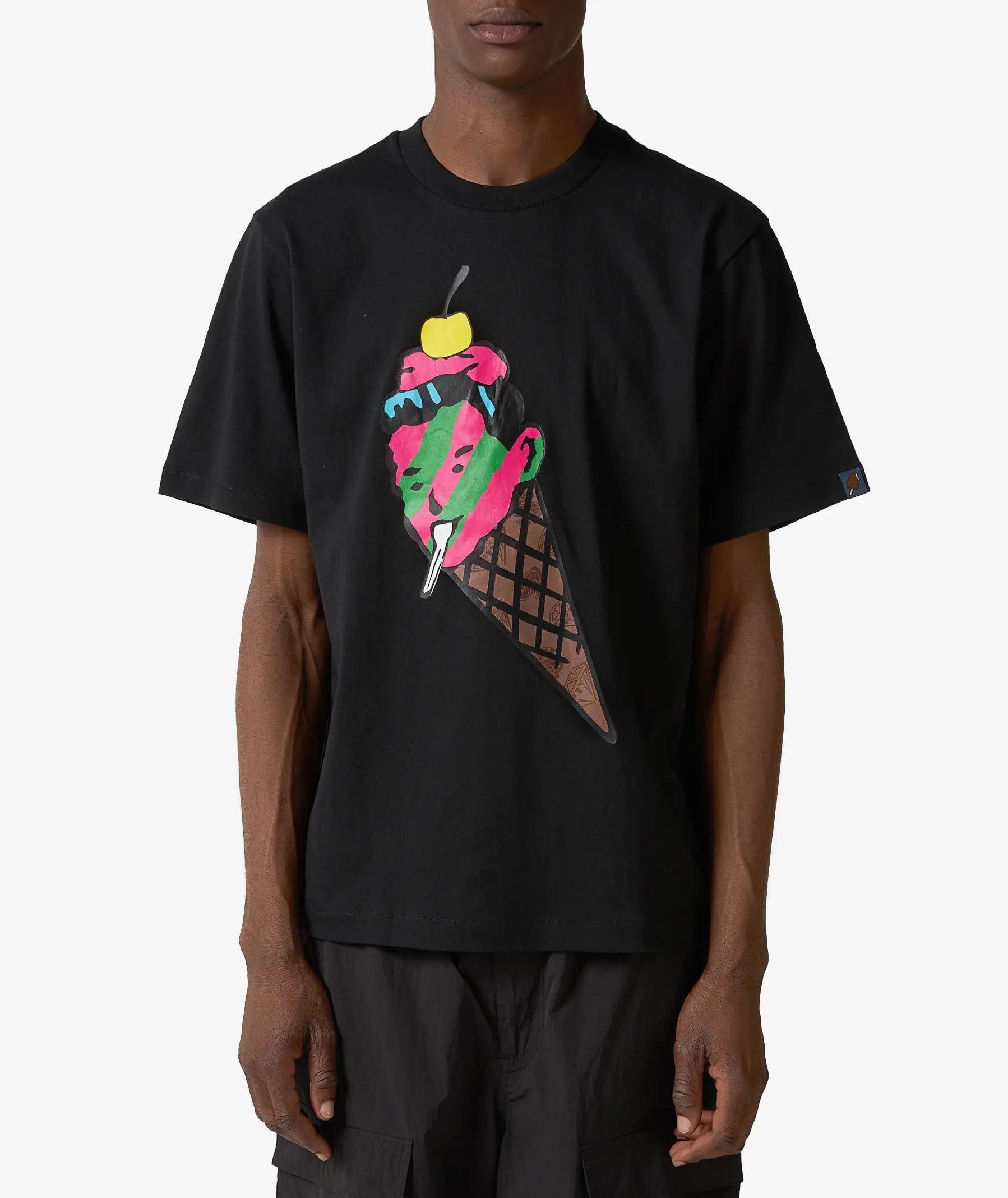 Icecream Cone Man T-Shirt in Black SVD L cotton