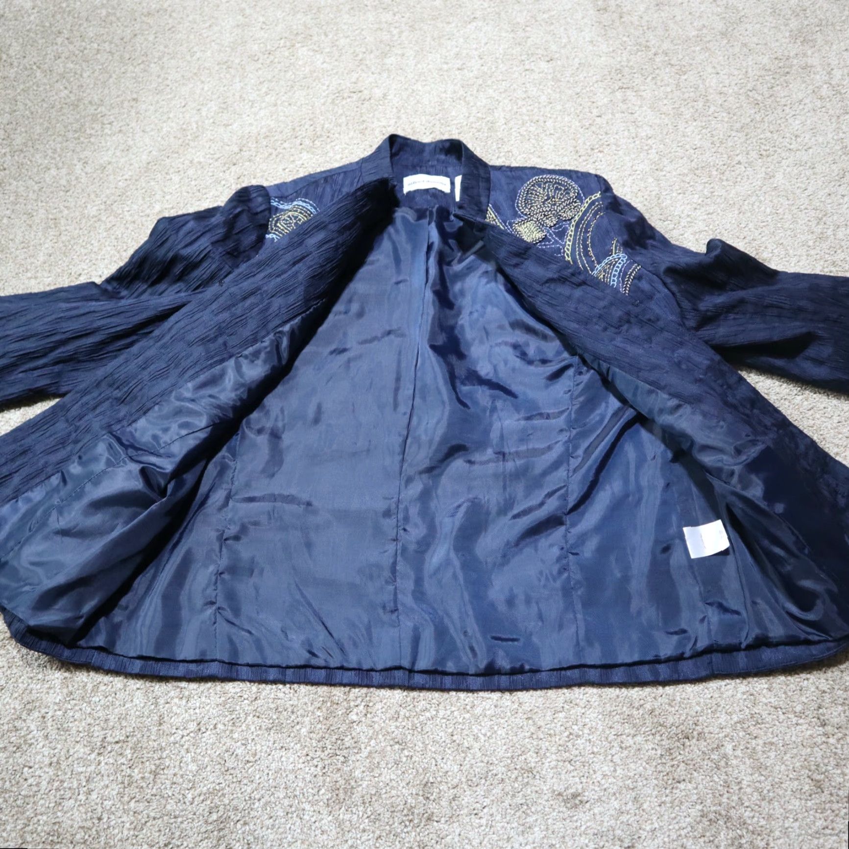 Vintage Alfred Dunner Blue Cover-Up Jacket Top Women Size 12 Jacket Shirt Top Open Blouse Long Sleeve Modern Dressy/Professional Women 12 Blue Size XL / US 12-14 / IT 48-50 - 5 Thumbnail