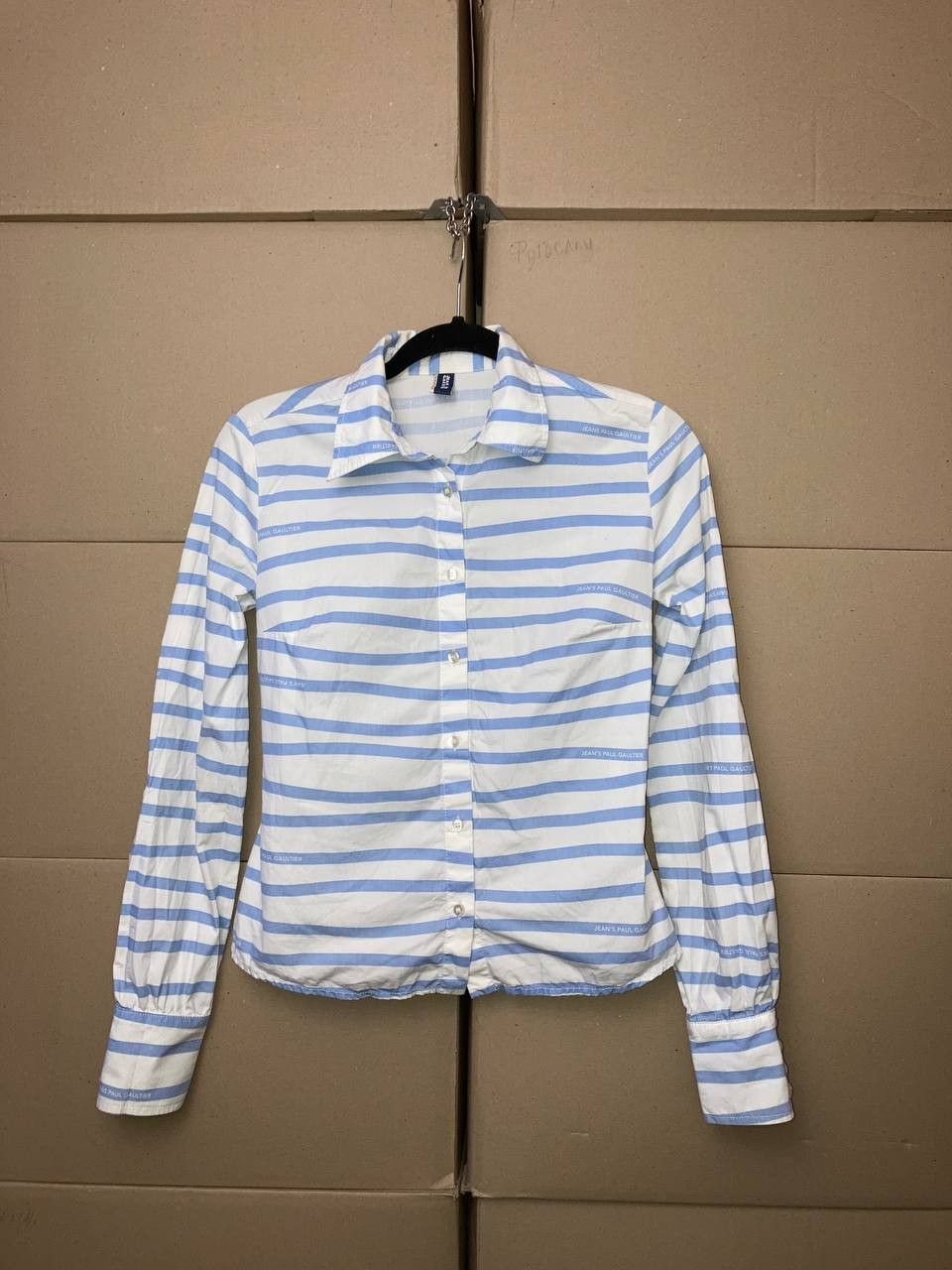 Jean Paul Gaultier JEAN PAUL GAULTIER STRIPED DRESS SHIRT BUTTON AVANT GARD Size XS / US 0-2 / IT 36-38 - 1 Thumbnail
