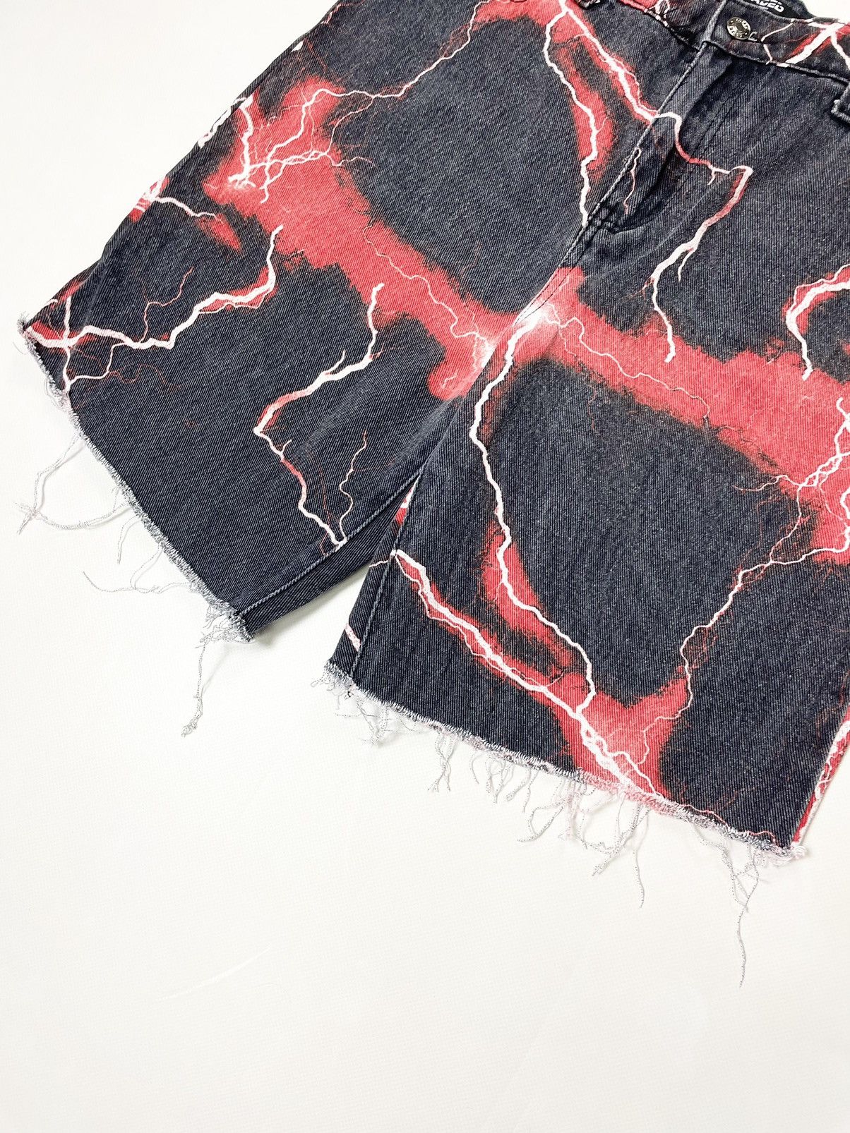 Jaded London Jaded London 🚨 Lightning printed supreme Jeans Denim Shorts Size US 34 / EU 50 - 3 Thumbnail