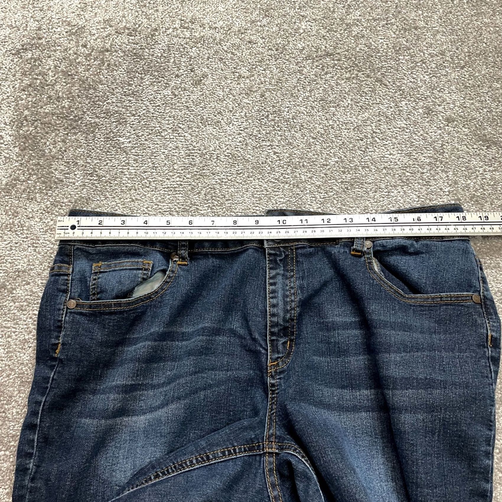 Denime Karen T Jean Shorts Womens 18 Blue Denim Stretch Casual Dark Wash 13" Size 25" / US 0 / IT 36 - 5 Thumbnail