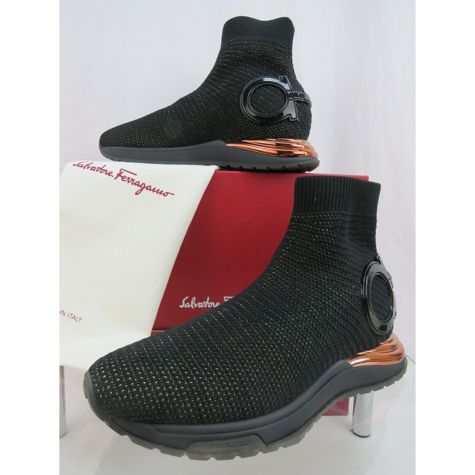 スニーカー FERRAGAMO Black Cosma Sock High-Top Sneakers Woman Salvatore Ferragamo Black Cosma Sock High-Top Sneakers Woman