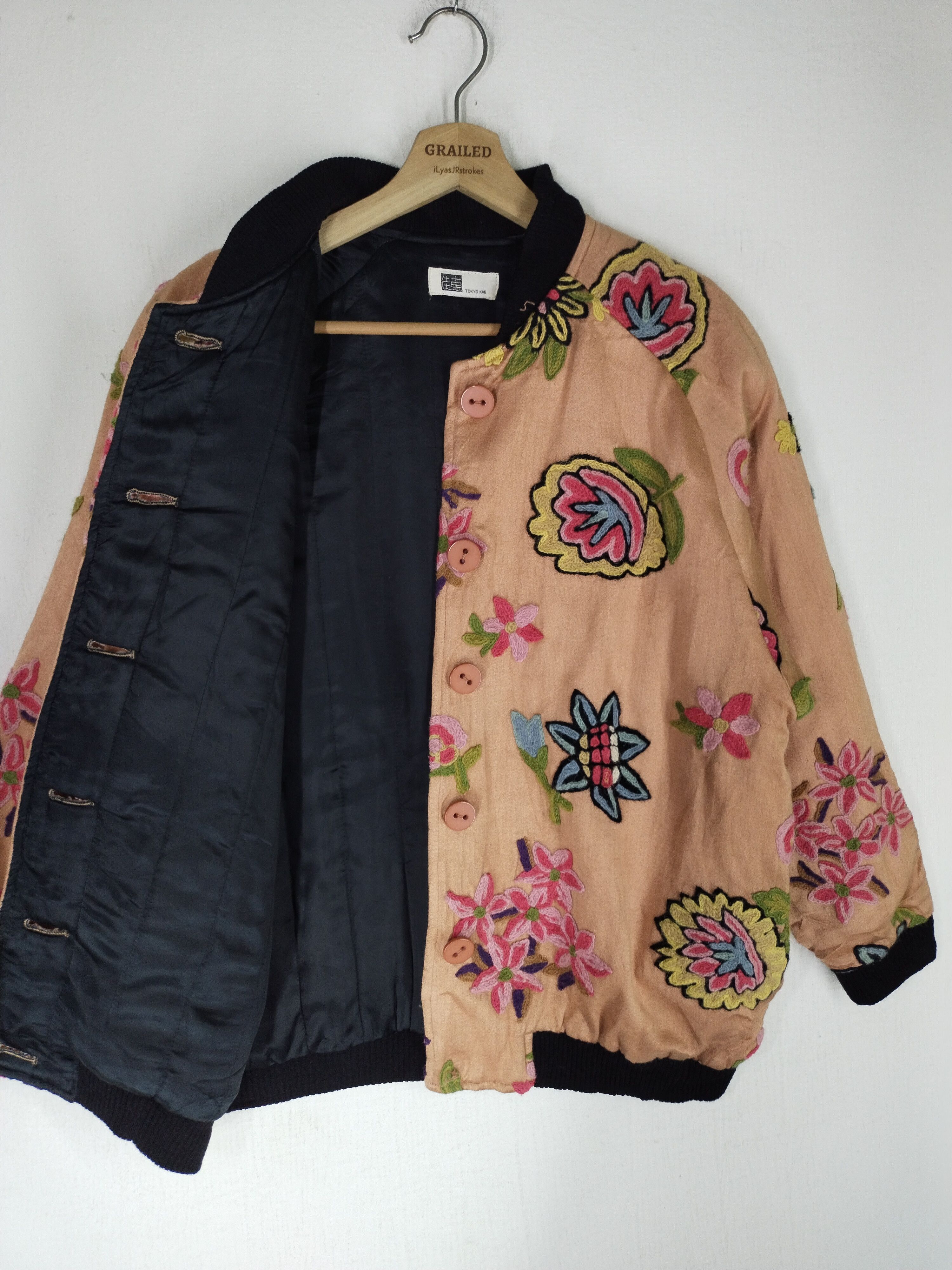 If Six Was Nine × Japanese Brand Vintage Tokyo Kea Embroidery Flower Jacket Size US L / EU 52-54 / 3 - 14 Thumbnail