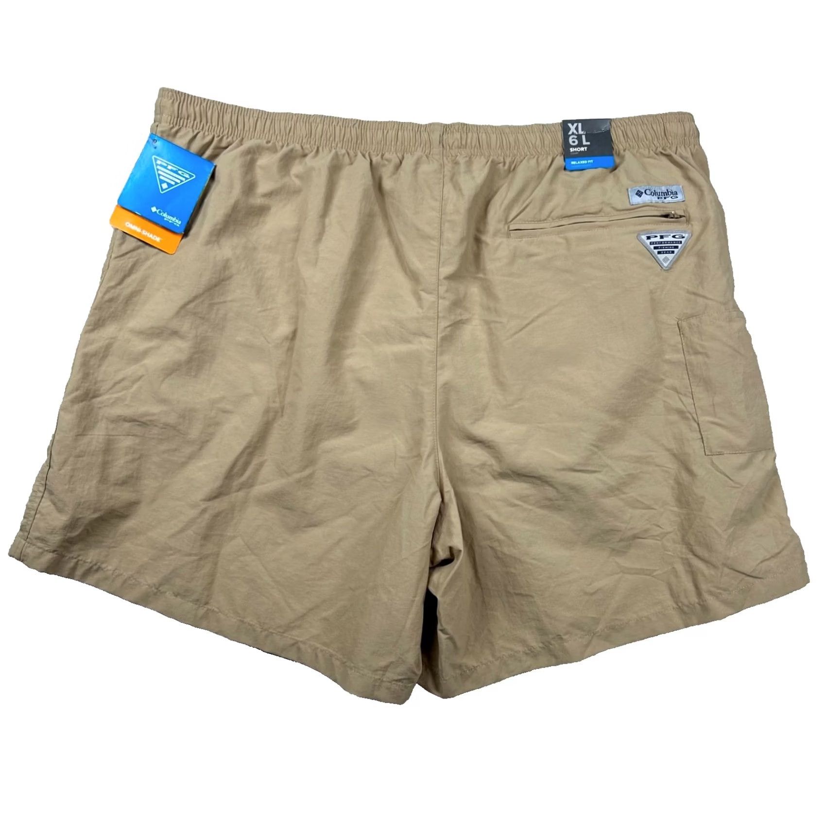 Vintage Columbia Shorts Mens XL Clearwater Shores Trunk Swim Beige Lined Brown/Nylon Polyester Beach Size US 36 / EU 52 - 2 Thumbnail