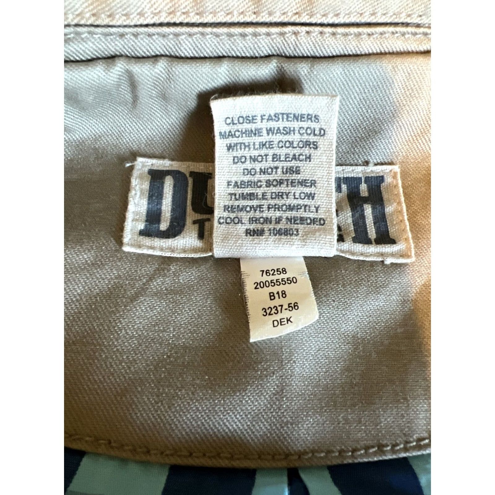 Duluth Trading Company Duluth Trading Co Blazer Shirt Jacket Men’s Large Beige Cotton Khaki Mid-Length Button Pockets Regular Presentation Jacket J1992 Size 42R - 5 Thumbnail