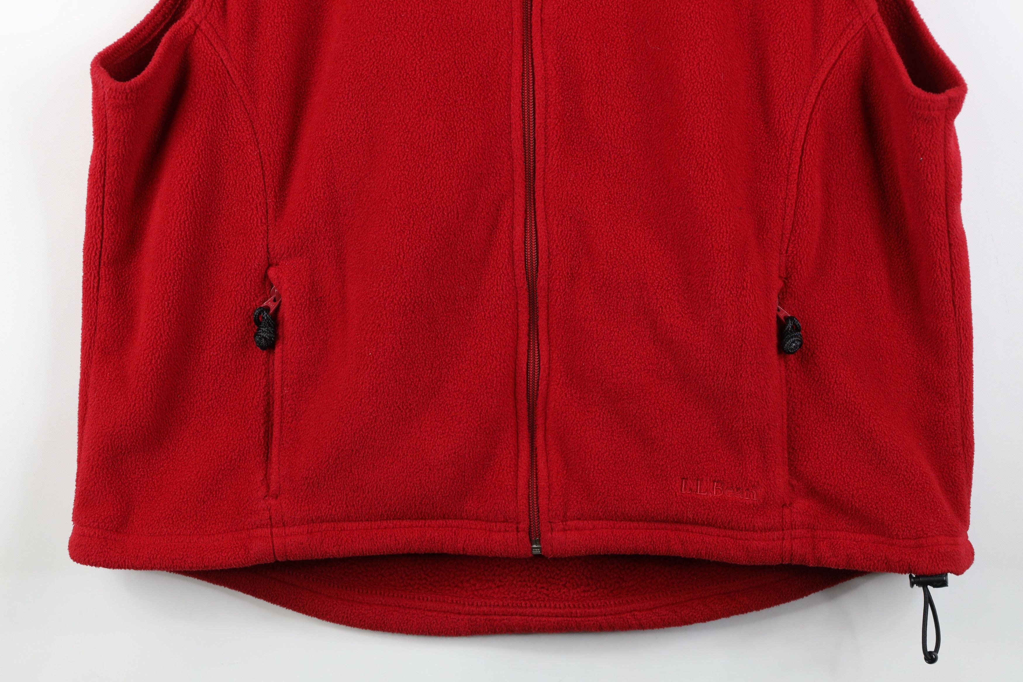 L.L. Bean Vintage 90s Y2K LL Bean Full Zip Fleece Vest Jacket Red Size XL / US 12-14 / IT 48-50 - 3 Thumbnail