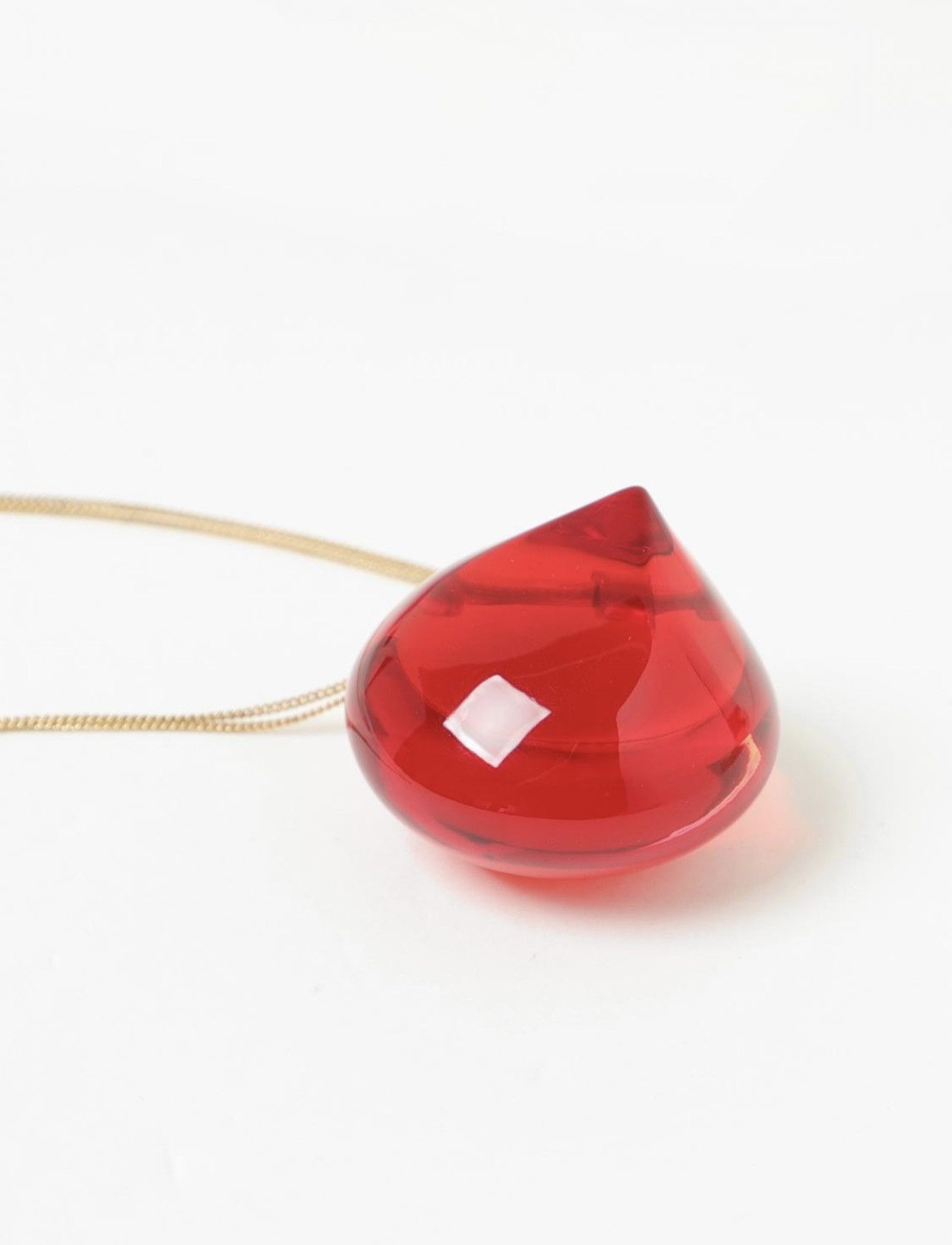 Salvatore Ferragamo Ferragamo Sculptural Pendant Necklace Red Gold Plated Chain Size ONE SIZE - 3 Thumbnail