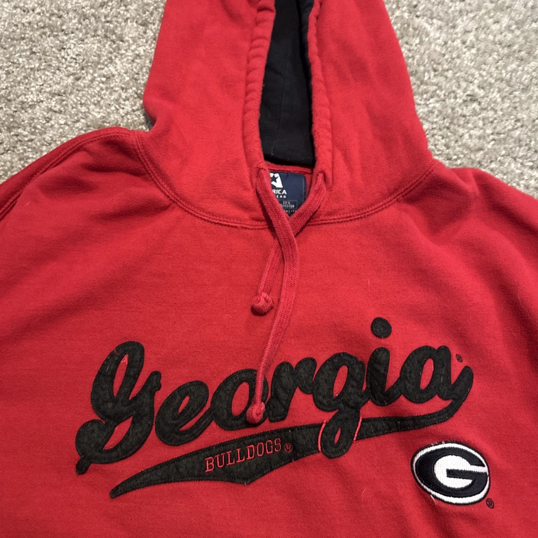 Vintage VINTAGE J.America Hoodie University of Georgia Bulldogs Sweatshirt 2XL Red Men Regular Pullover Size US XXL / EU 58 / 5 - 5 Thumbnail