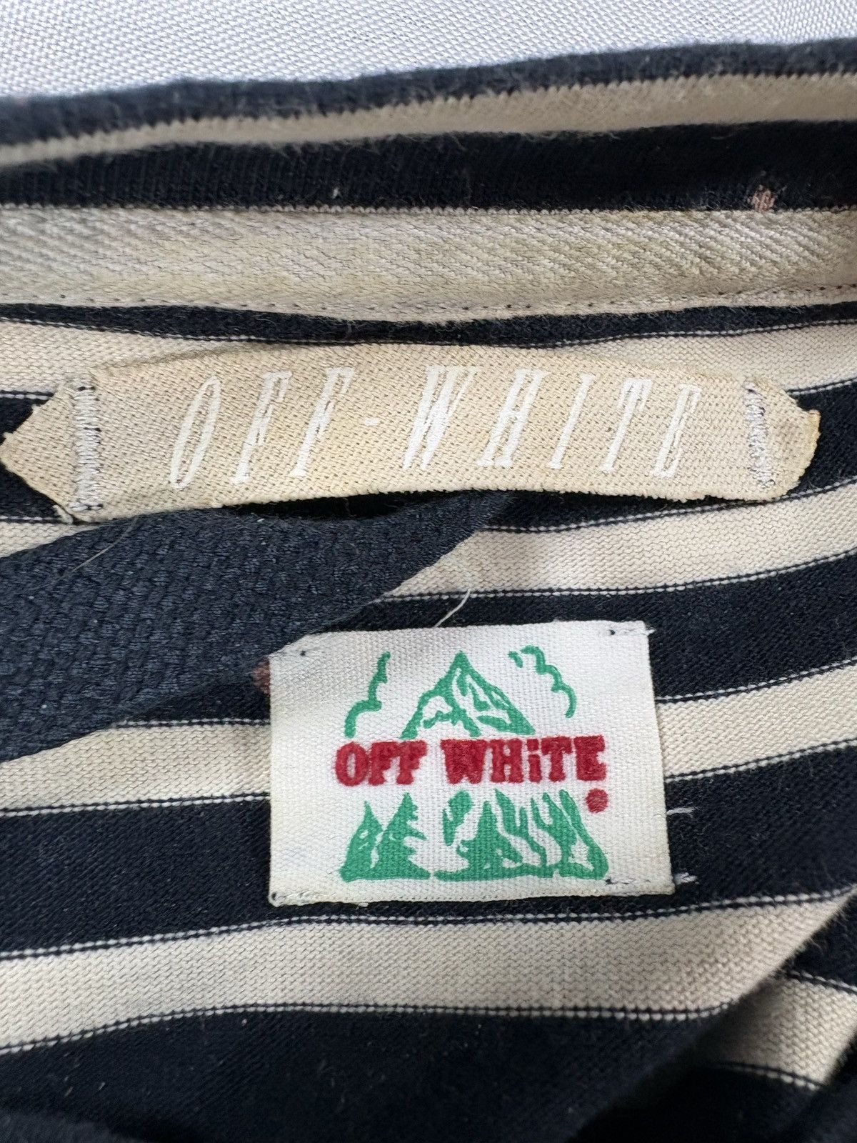 Off-White Off-White Distressed Striped Long Sleeve Tee EU Size US XS / EU 42 / 0 - 7 Thumbnail