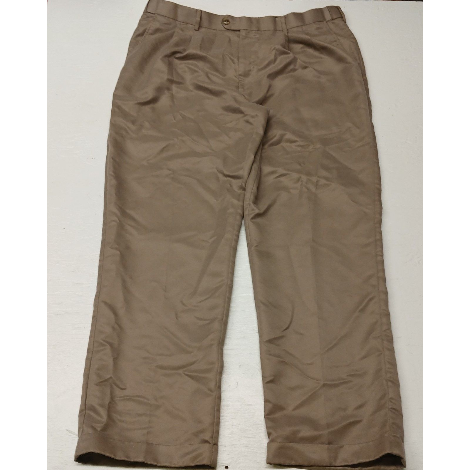 Perry Ellis Perry Ellis (40x32) Tan Relaxed Fit Khaki Dress Slacks Size US 40 / EU 56 - 1 Thumbnail