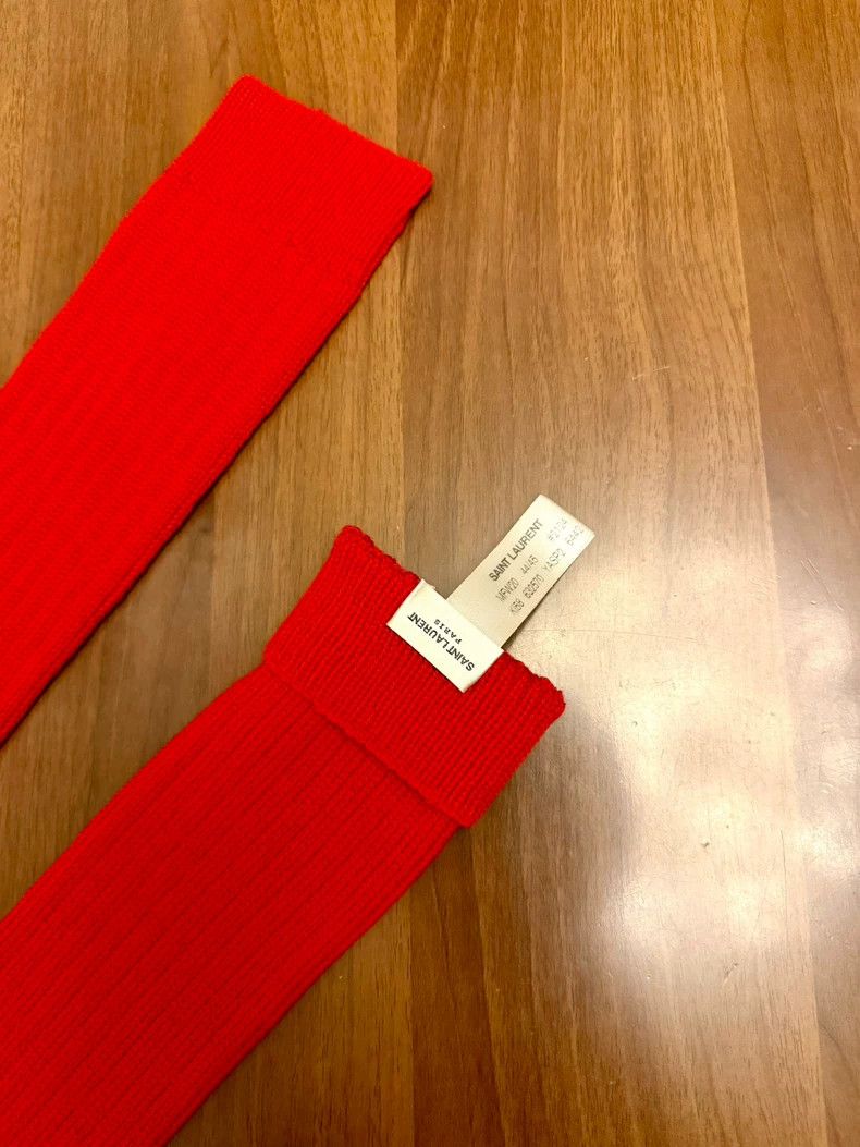 Saint Laurent Paris Saint Laurent Paris 20 FW catwalk red caterpillar pile soc Size ONE SIZE - 3 Thumbnail