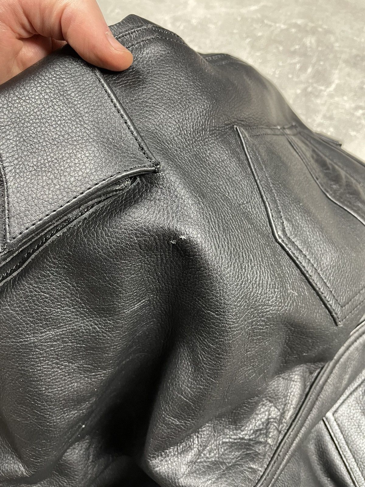 Genuine Leather × Vintage Awesome Vintage Avant Garde Y2K Leather Black Biker Pants Size US 32 / EU 48 - 12 Thumbnail