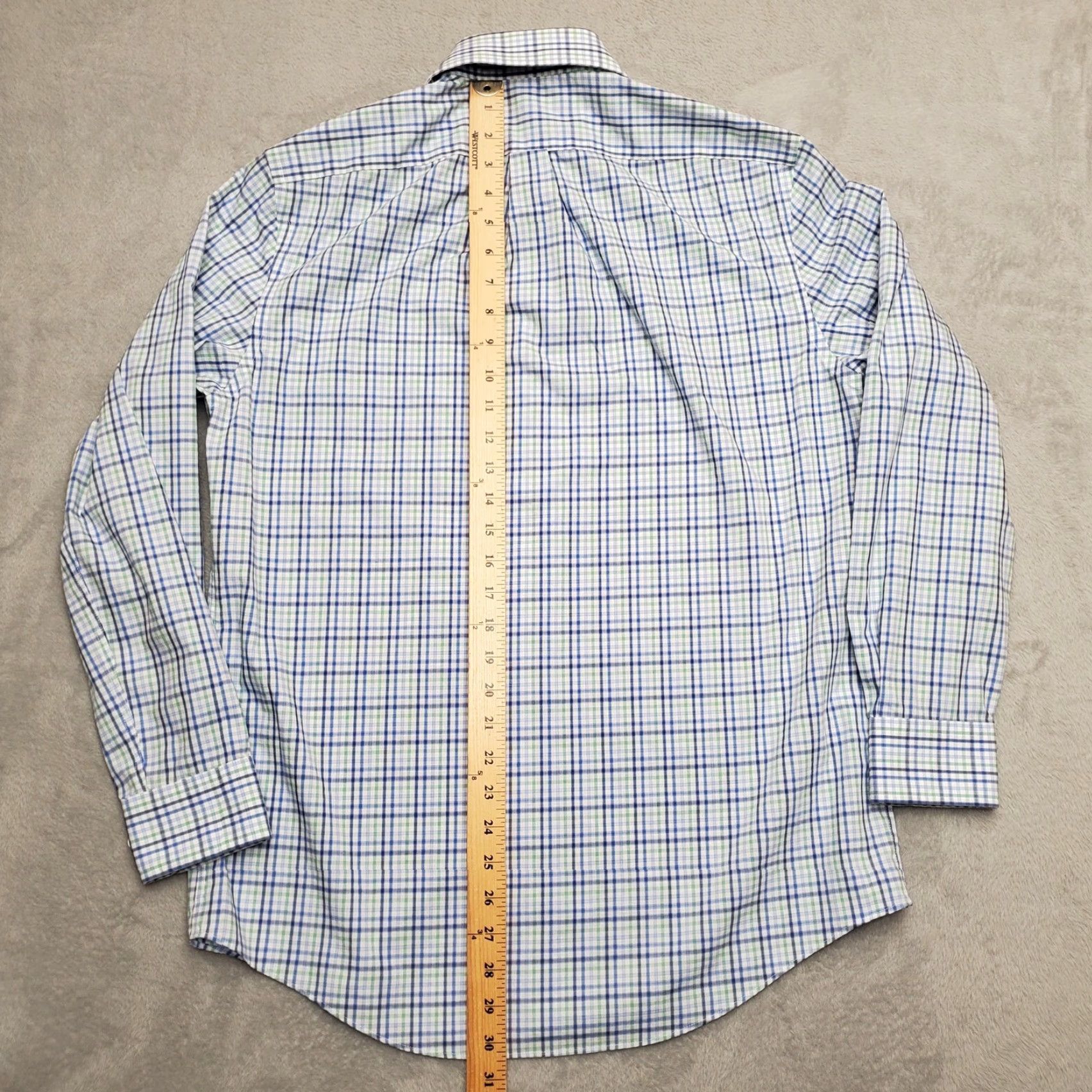 Ralph Lauren Lauren Ralph Lauren Shirt Mens Medium Blue Green Plaid Button-Down Stretch Cotton Spandex Casual Top Size US M / EU 48-50 / 2 - 6 Thumbnail