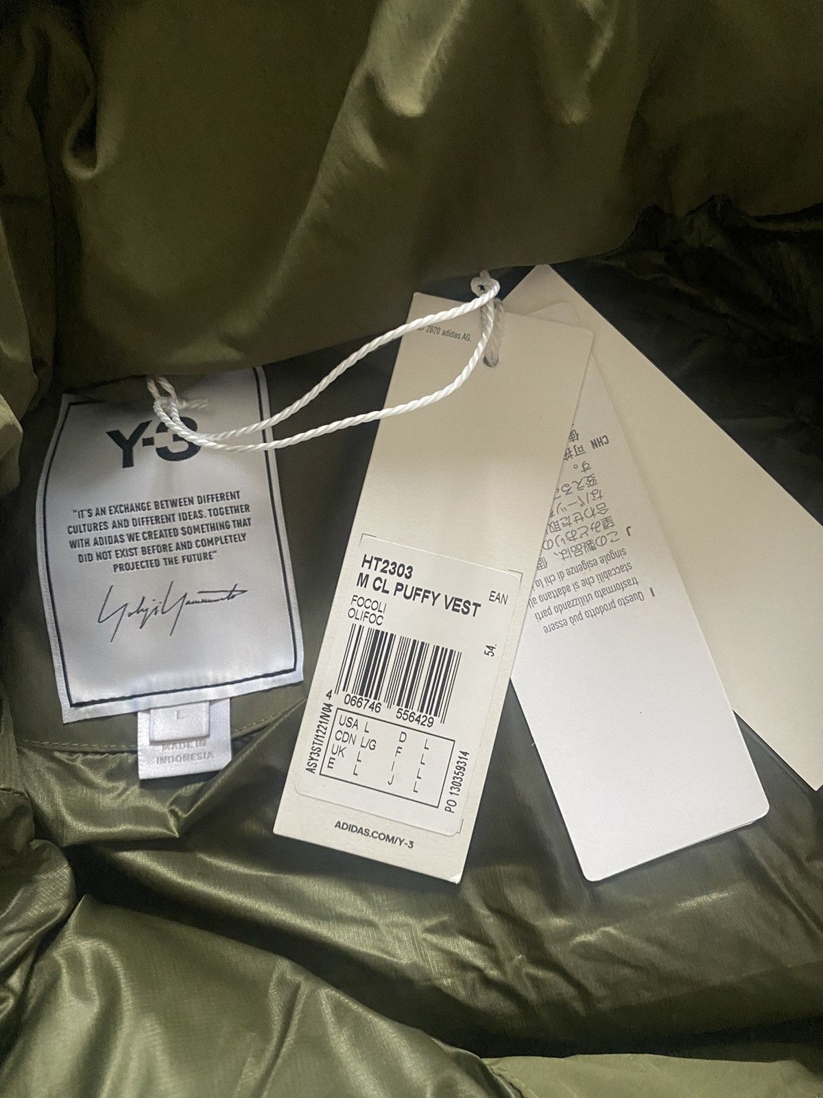 Adidas × Y-3 × Yohji Yamamoto adidas Y-3 Classic Puffy Down Vest Olive Size US L / EU 52-54 / 3 - 15 Thumbnail