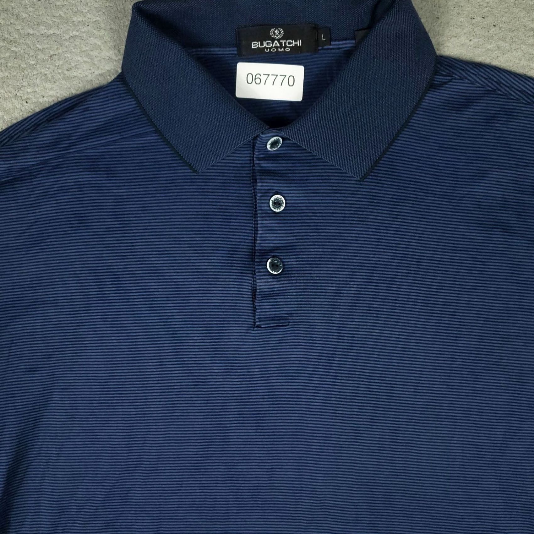BUGATCHI BUGATCHI Polo Shirt Mens Size Large Blue Striped Short Sleeve Casual Polo Shirt Mens L Blue Striped Modern Preppy Sports Shirt Size US L / EU 52-54 / 3 - 2 Thumbnail