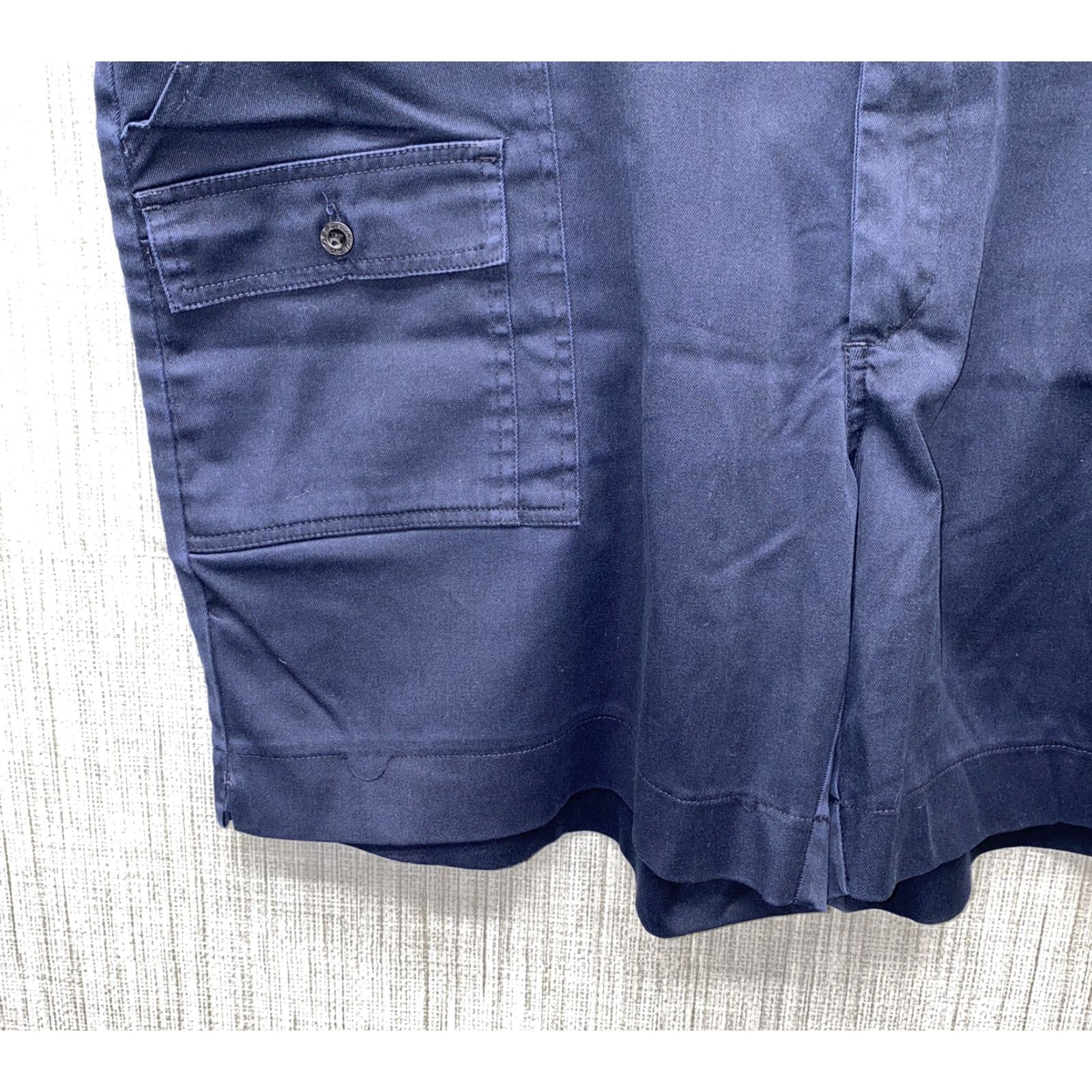 Vintage Sportif Mens Casual Shorts Navy Blue STRETCH Polyester Blend 42 Regular Waist 42 Front Flat Blue Mens Size US 42 / EU 58 - 3 Thumbnail