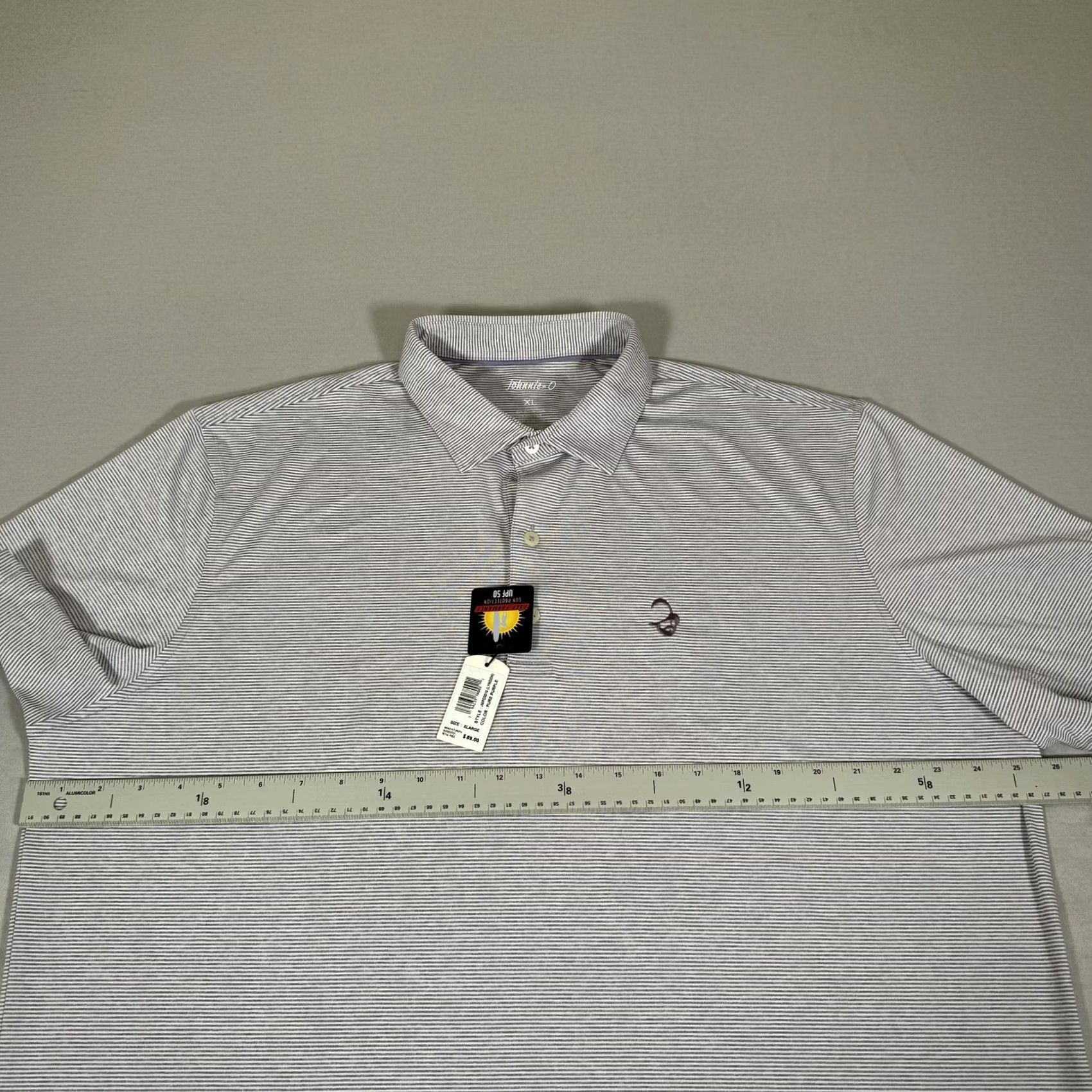johnnie-O johnnie-O Shirt Mens XL Purple Stripe Prep-Formance Polo Golf UPF 50 Stretch Size US XL / EU 56 / 4 - 6 Thumbnail