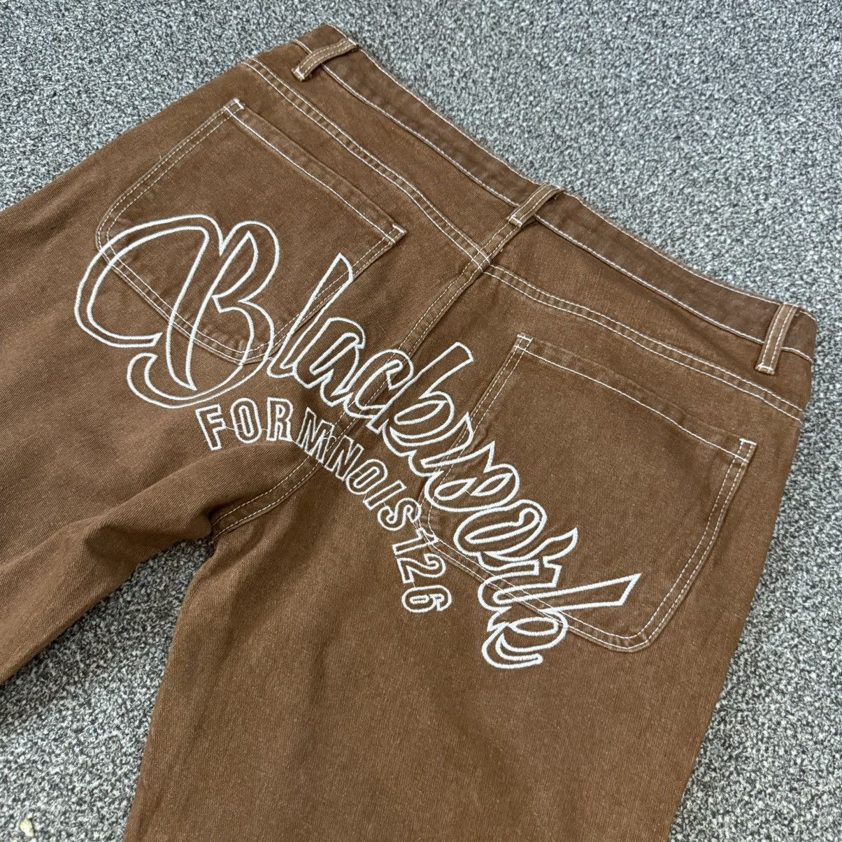 Japanese Brand Vintage Y2K Loose Fit Embroidered Double Knee Pants Size US 38 / EU 54 - 6 Thumbnail