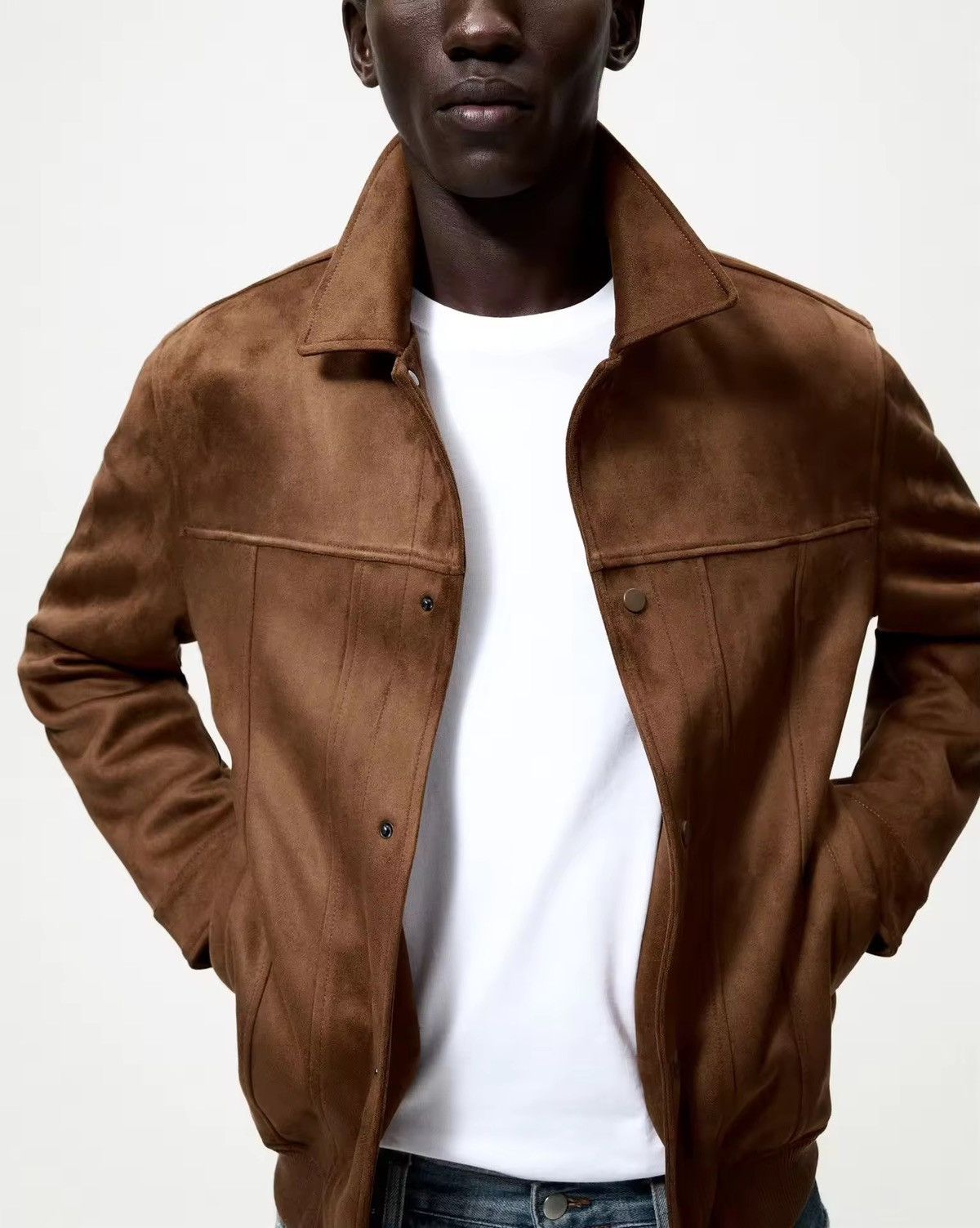 Other Casual Suede Slim Retro Coat Jacket Size US M / EU 48-50 / 2 - 2 Thumbnail