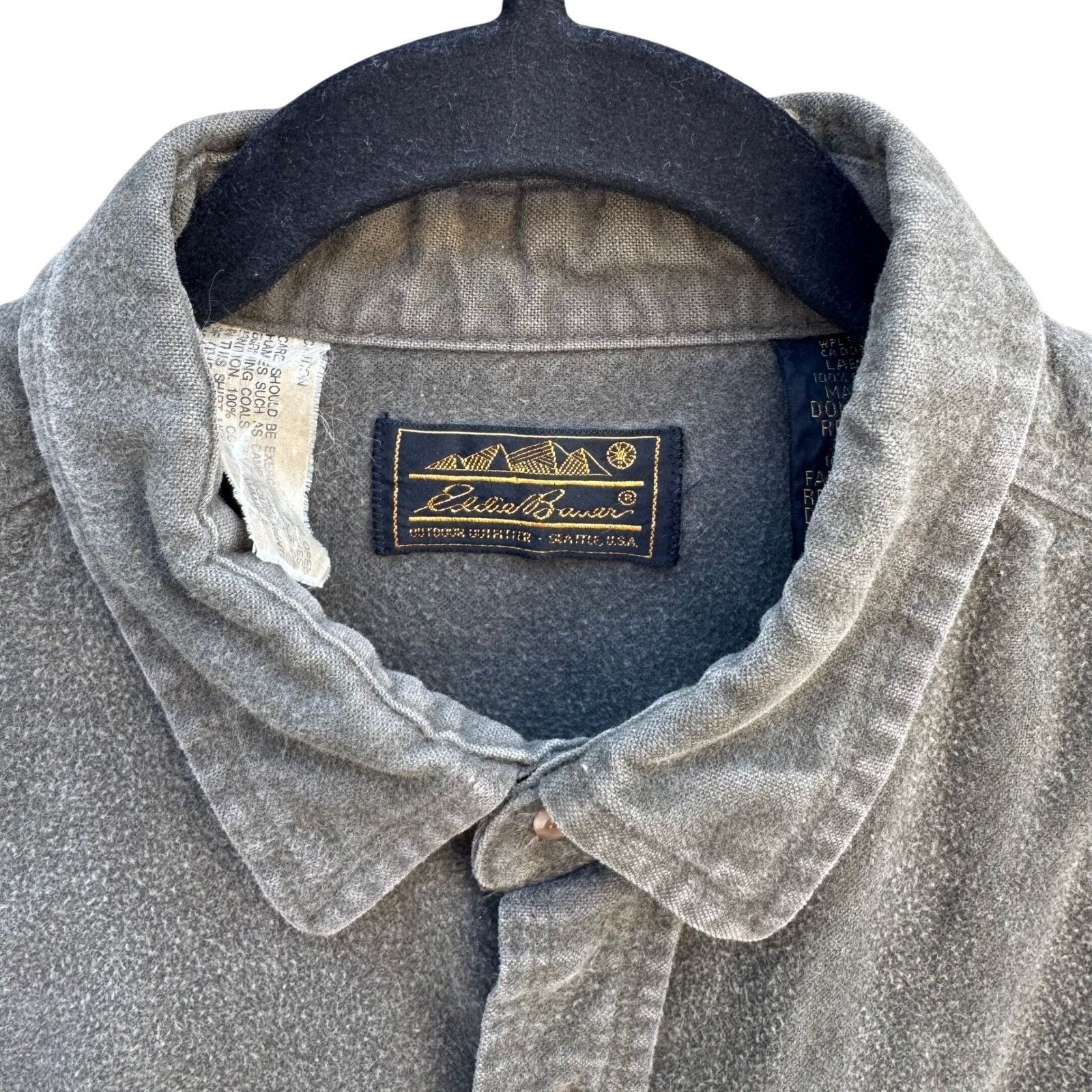 Eddie Bauer Eddie Bauer Vintage Mens Olive Green Heavy Cotton Chamois Sh Size US L / EU 52-54 / 3 - 6 Thumbnail