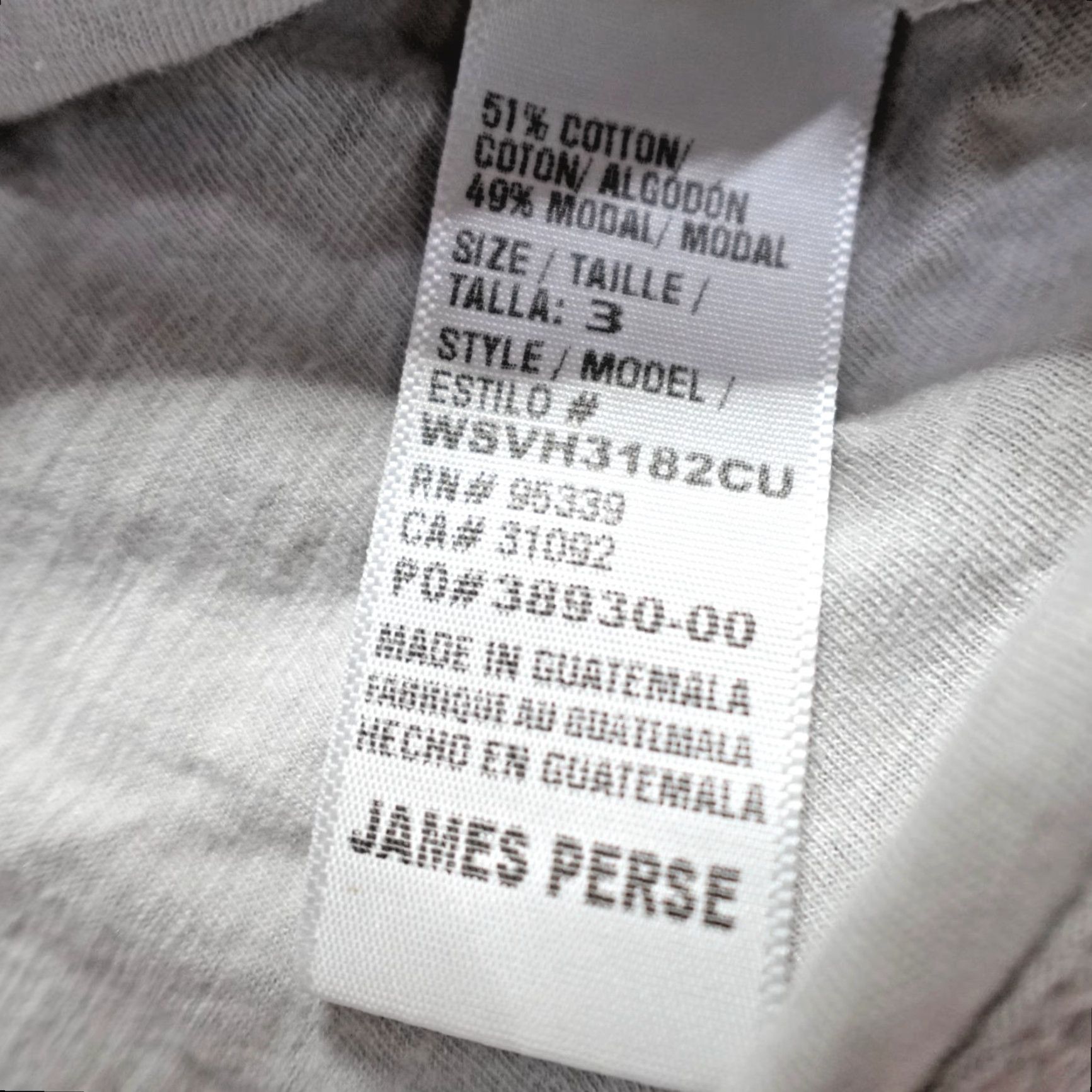 James Perse James Perse Womens Shirt Large Gray Boat Neck Slubbed Cotton Modal T-Shirt, Casual, Short Sleeve, Pullover, Regular, Gray, Women, L Size L / US 10 / IT 46 - 3 Thumbnail