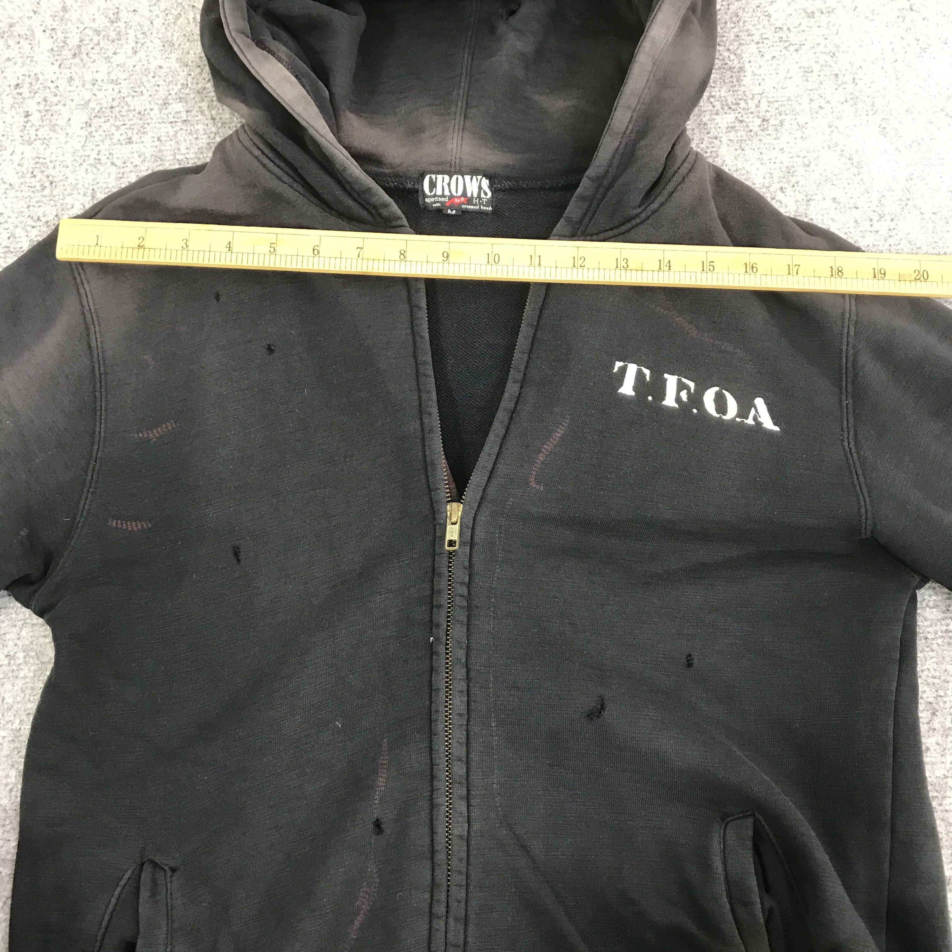 Japanese Brand T.F.O.A SKULL DISTRESSED HOODIES FADED K100B10 Size US M / EU 48-50 / 2 - 5 Thumbnail