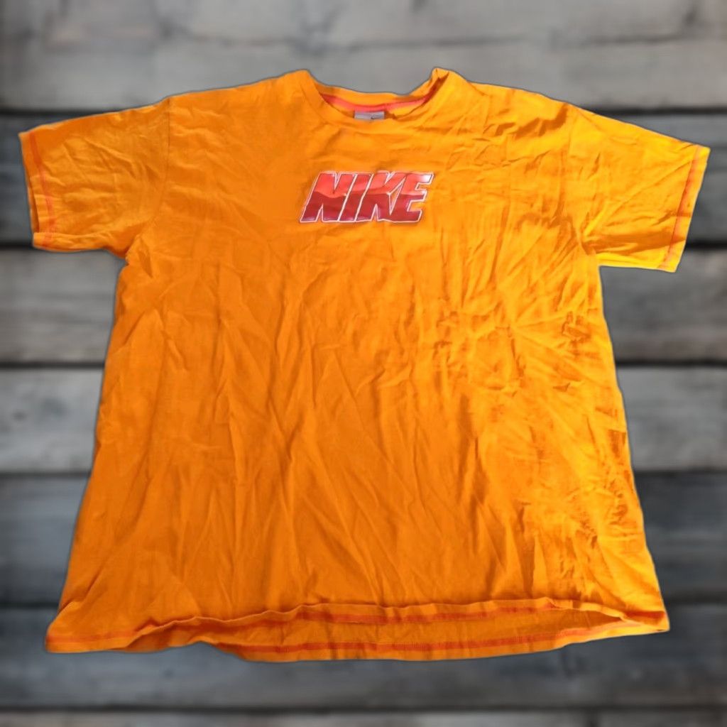 Nike VINTAGE Nike T-Shirt Men 2XL Short Sleeve Crew Neck Graphic Print Orange Y2K Double-Sided Swoosh Sports Size US XXL / EU 58 / 5 - 1 Thumbnail