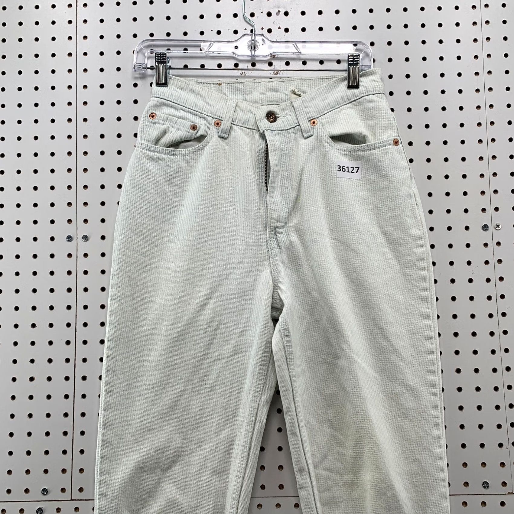 Levi's VINTAGE Levi's Jeans 532 Denim White Striped Tapered Womens 27x32 90s USA Size 30" / US 8 / IT 44 - 6 Thumbnail